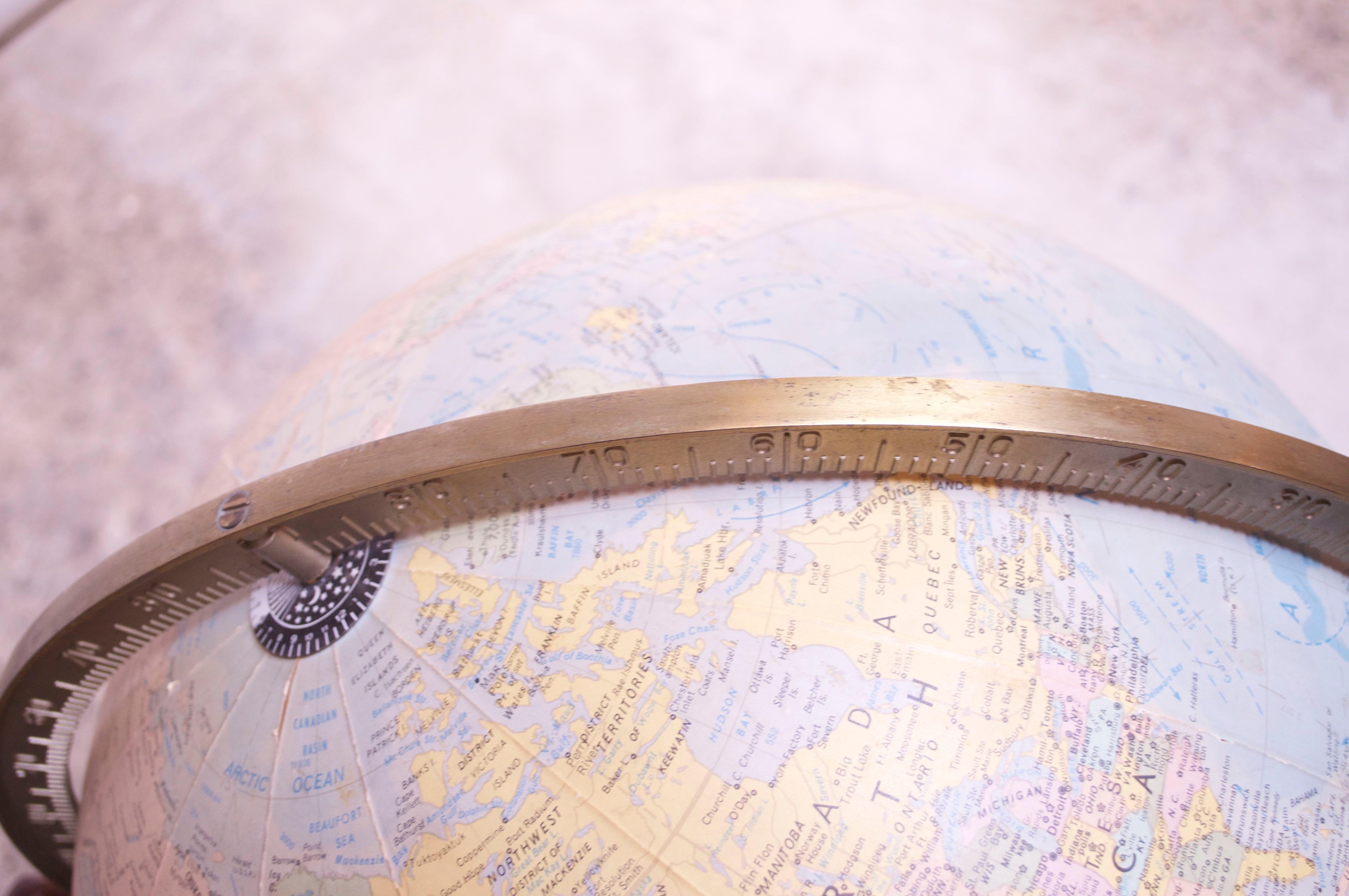 Vintage Adrian Pearsall for Craft Associates Illuminated Globe on Walnut Stand 2
