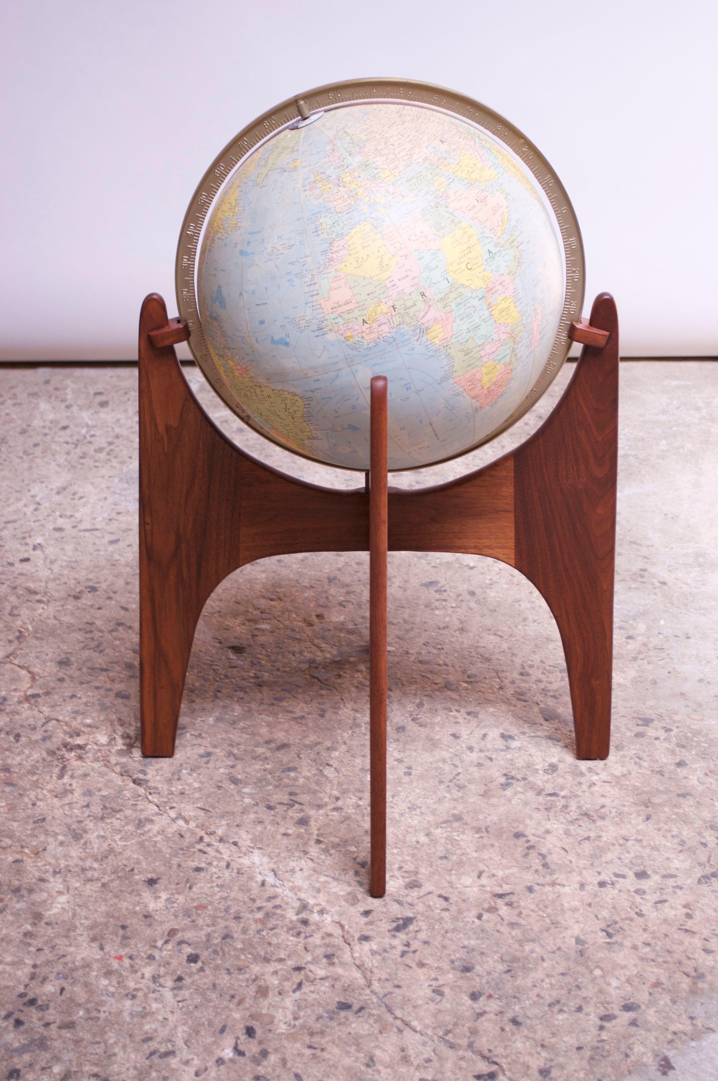 illuminated globe on stand