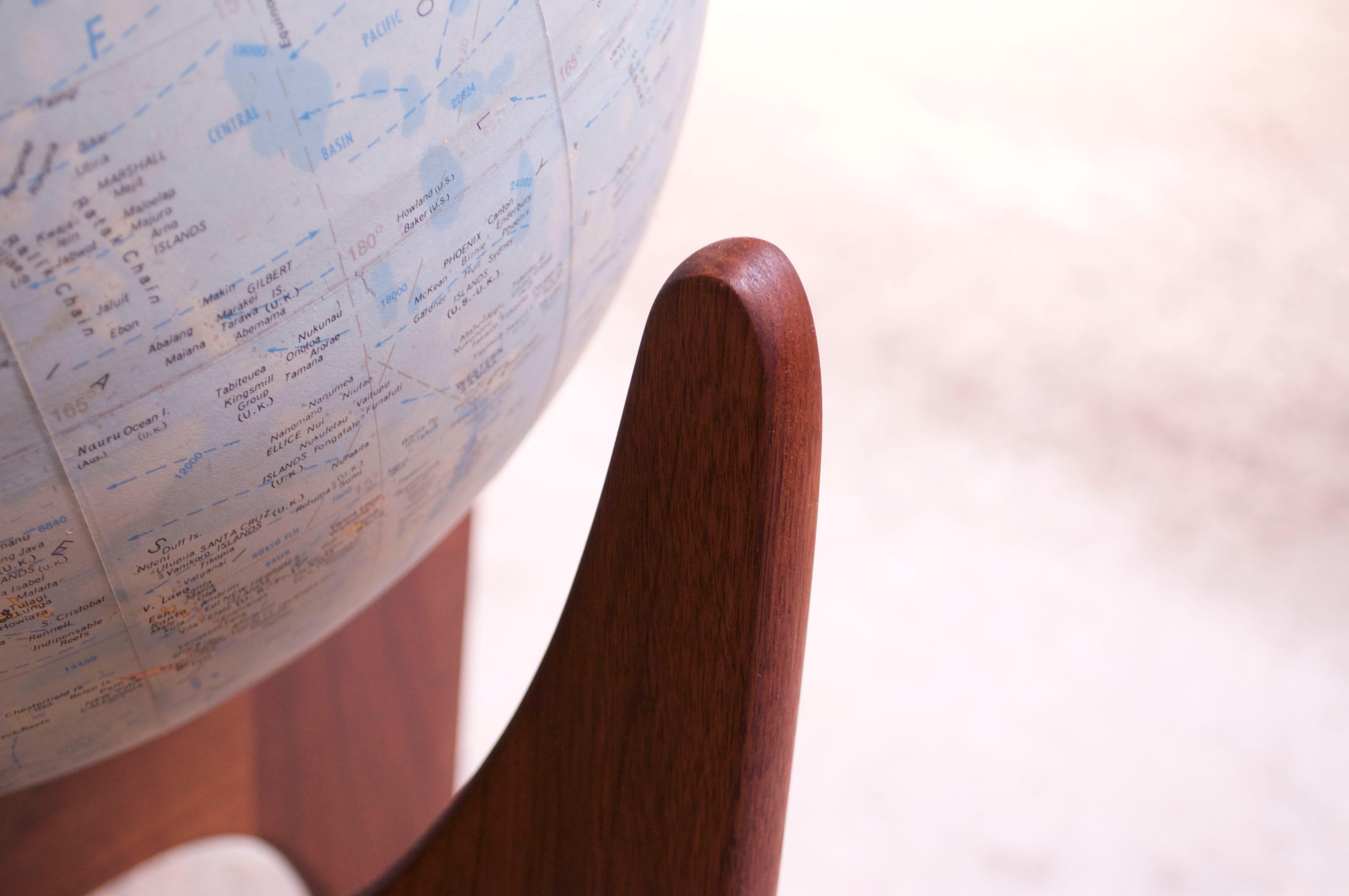 Mid-Century Modern Vintage Adrian Pearsall for Craft Associates Illuminated Globe on Walnut Stand