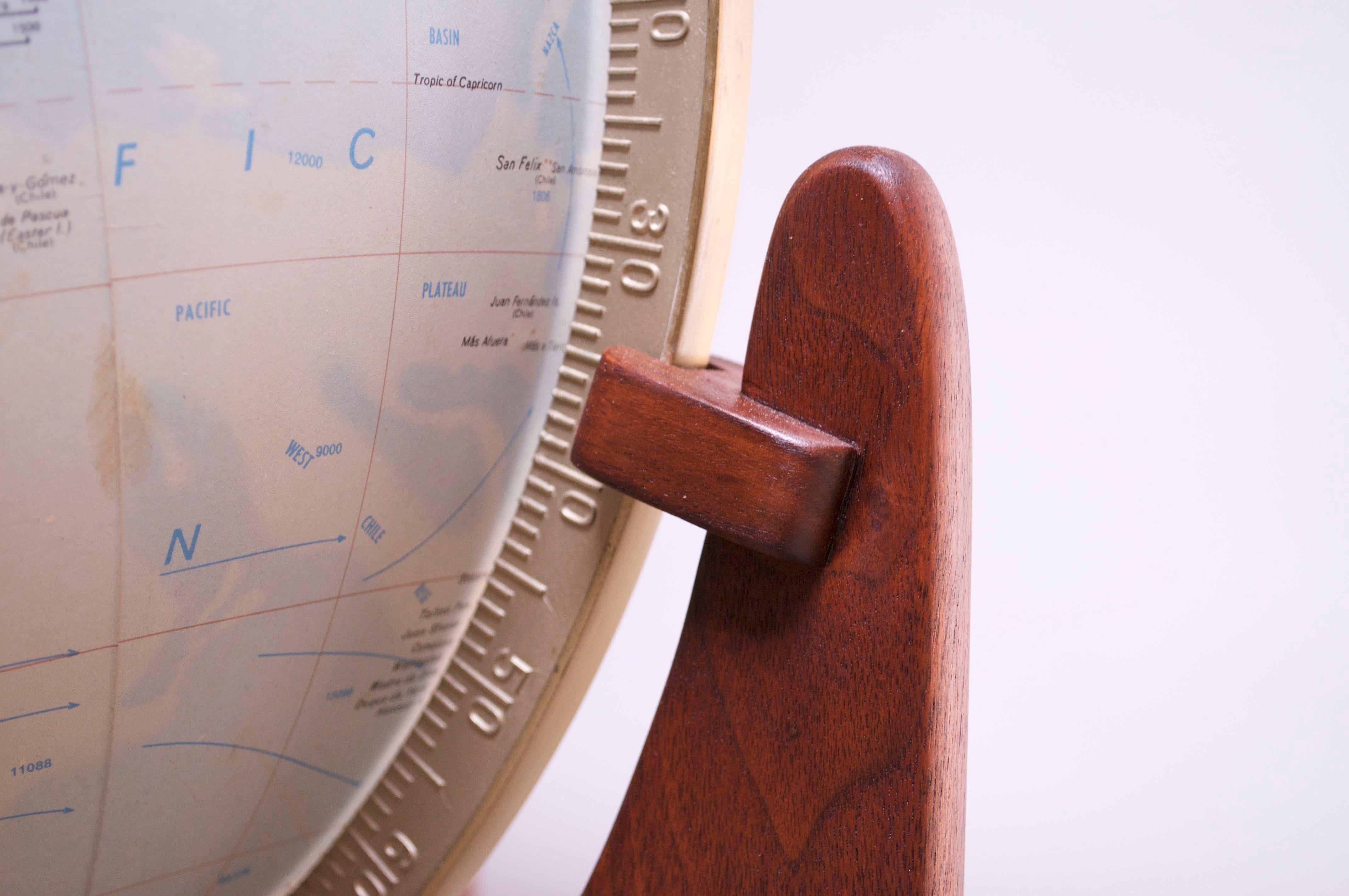 American Vintage Adrian Pearsall for Craft Associates Illuminated Globe on Walnut Stand
