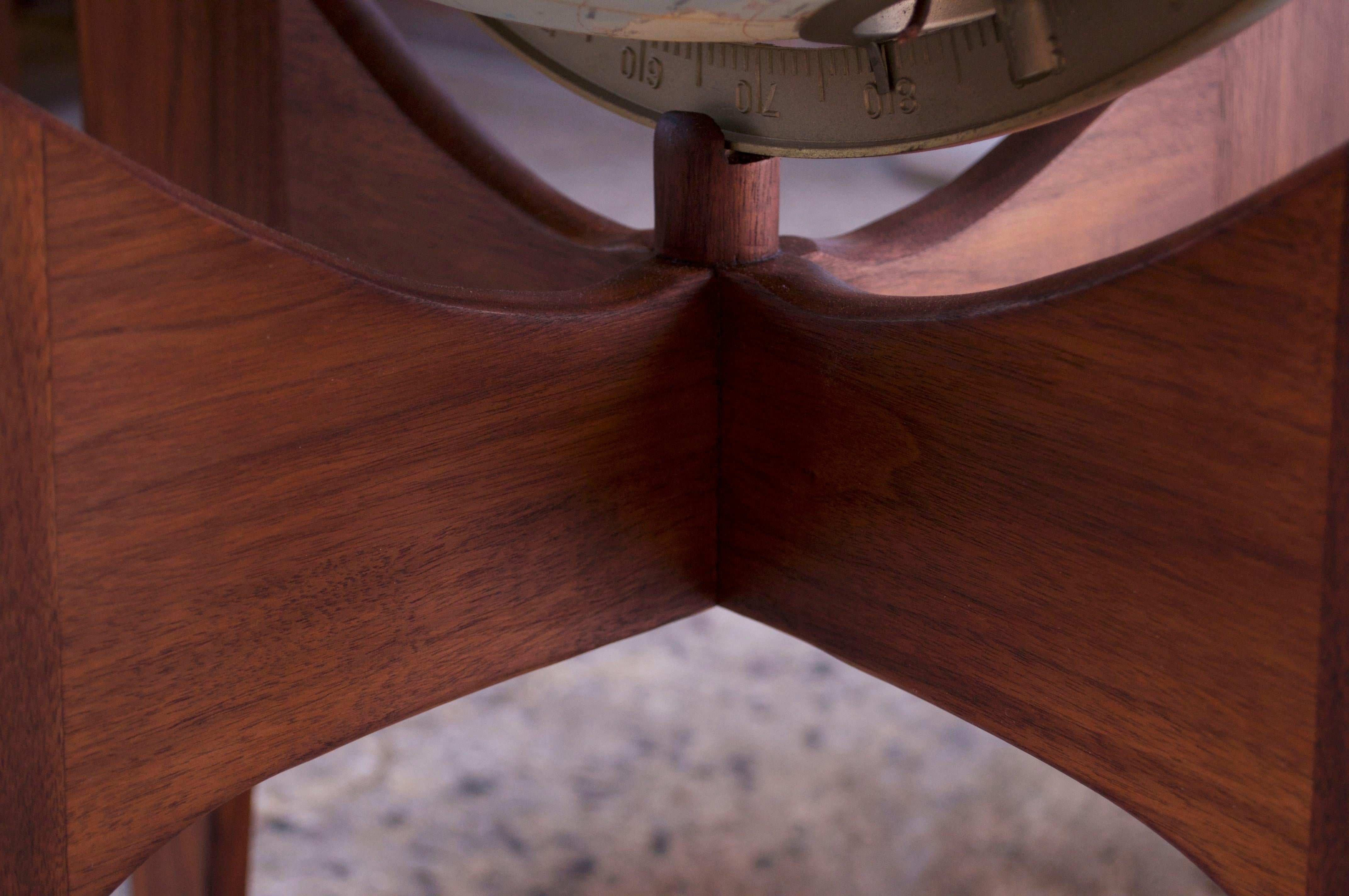 Mid-20th Century Vintage Adrian Pearsall for Craft Associates Illuminated Globe on Walnut Stand