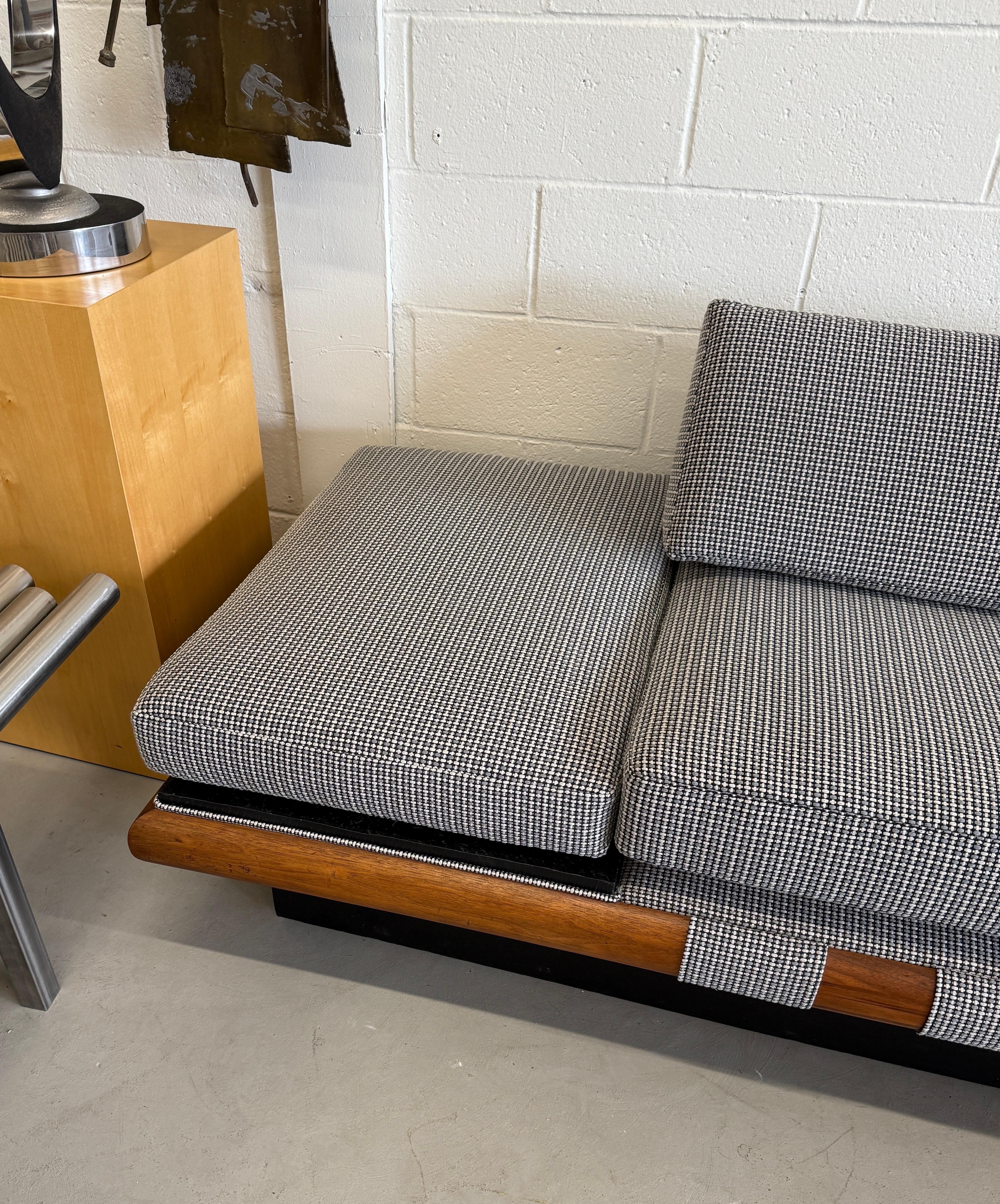 Vintage Adrian Pearsall Sofa with Slate Ends Reupholstered in Knoll Entwin Jet 8