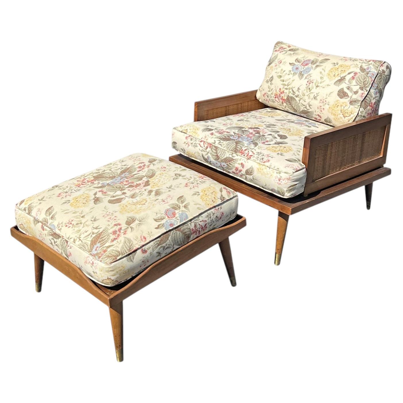 Vintage Adrian Pearsall Style Chair With Ottoman Mid Century Modern Seating