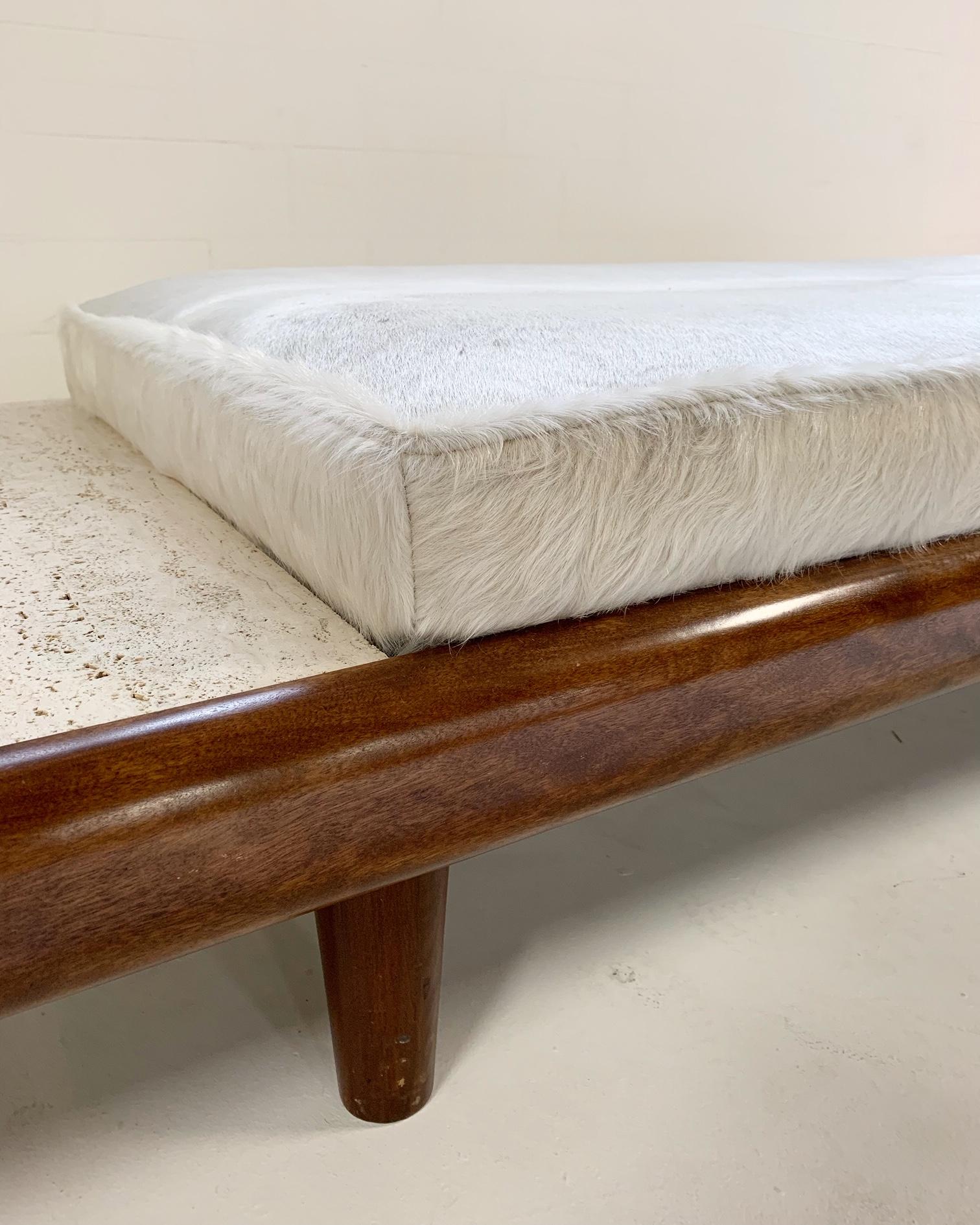 Vintage Adrian Pearsall Style Daybed with Custom Brazilian Cowhide Cushion 3