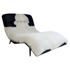 Adrian Pearsall Wave Chaiselongue aus Kaschmir und Leder