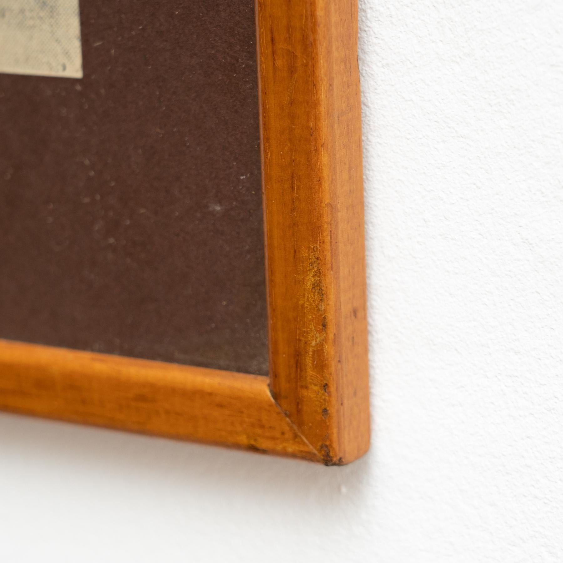 Opera d'arte vintage con cornice pubblicitaria, circa 1950 in vendita 3