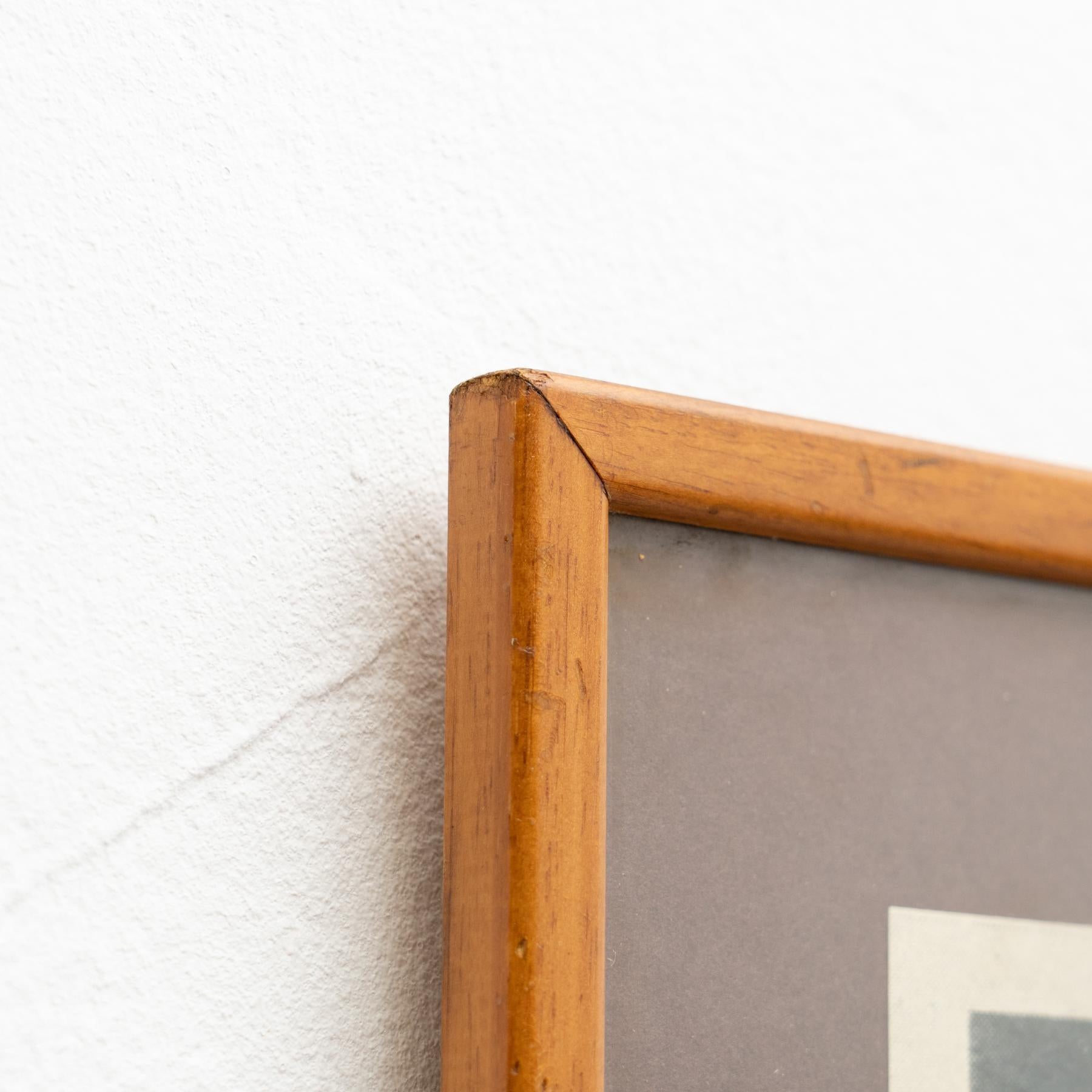 Opera d'arte vintage con cornice pubblicitaria, circa 1950 in vendita 4