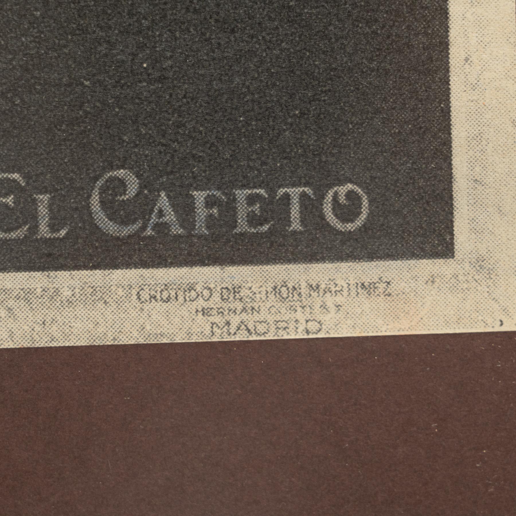 Legno Opera d'arte vintage con cornice pubblicitaria, circa 1950 in vendita