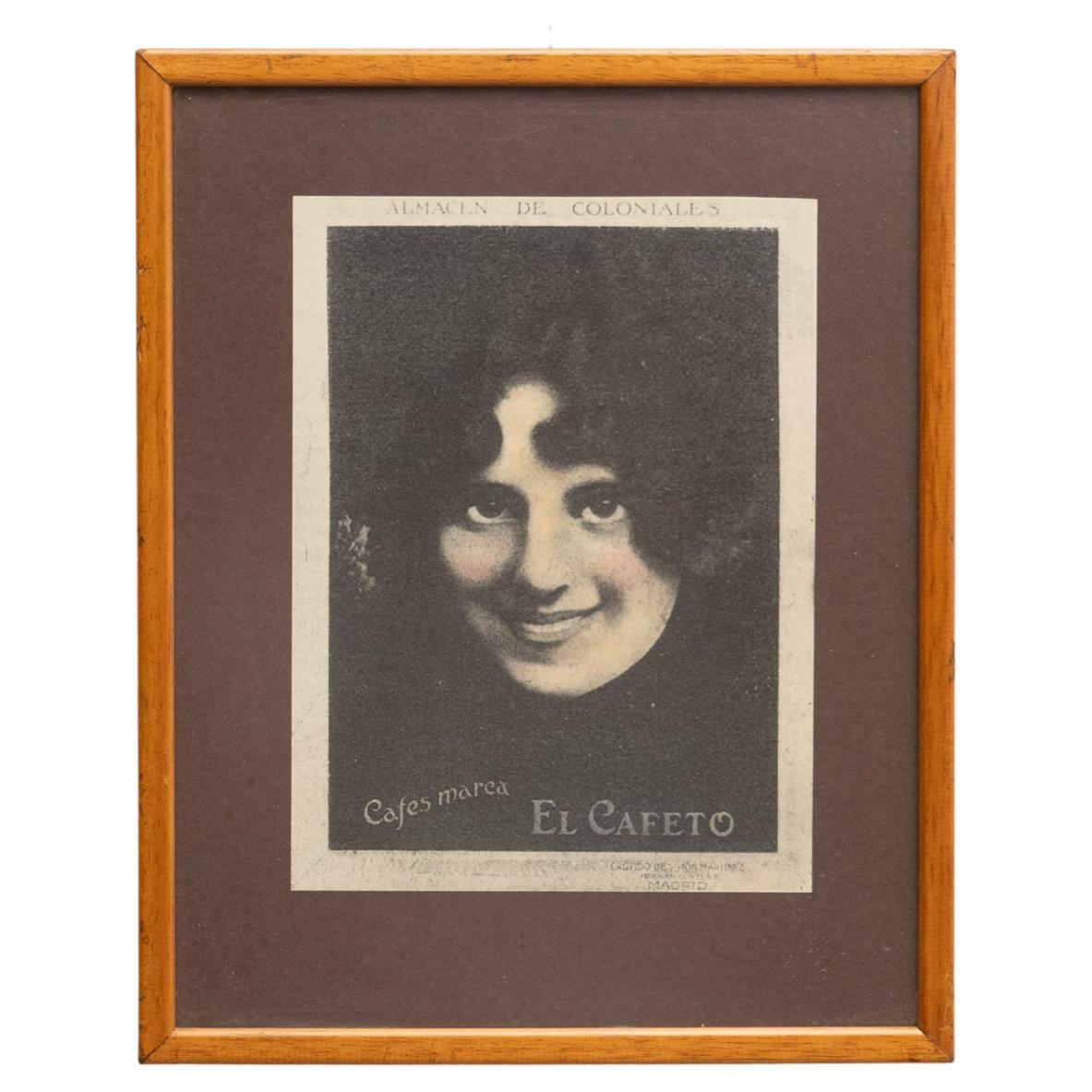 Opera d'arte vintage con cornice pubblicitaria, circa 1950