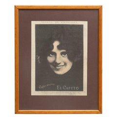 Opera d'arte vintage con cornice pubblicitaria, circa 1950