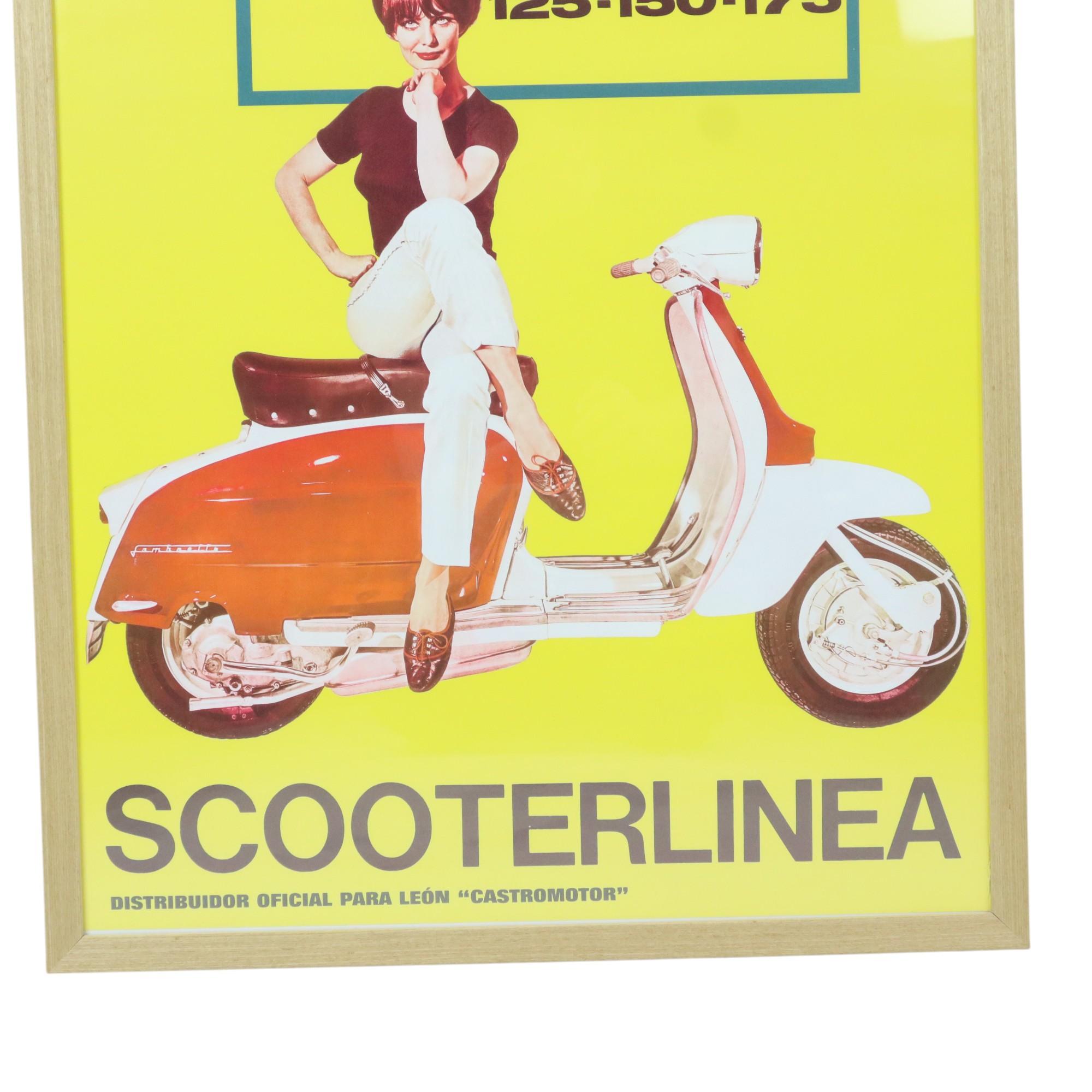 Espagnol Affiche publicitaire vintage Lambretta Scooterlinea début des années 60, Espagne en vente