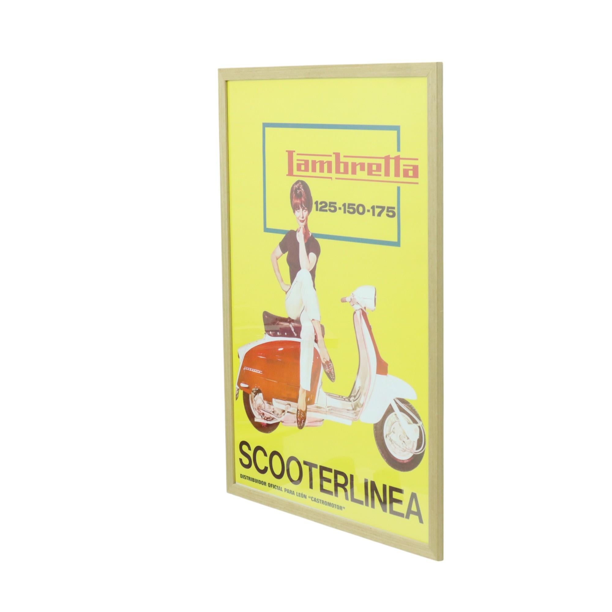 Affiche publicitaire vintage Lambretta Scooterlinea début des années 60, Espagne en vente 2