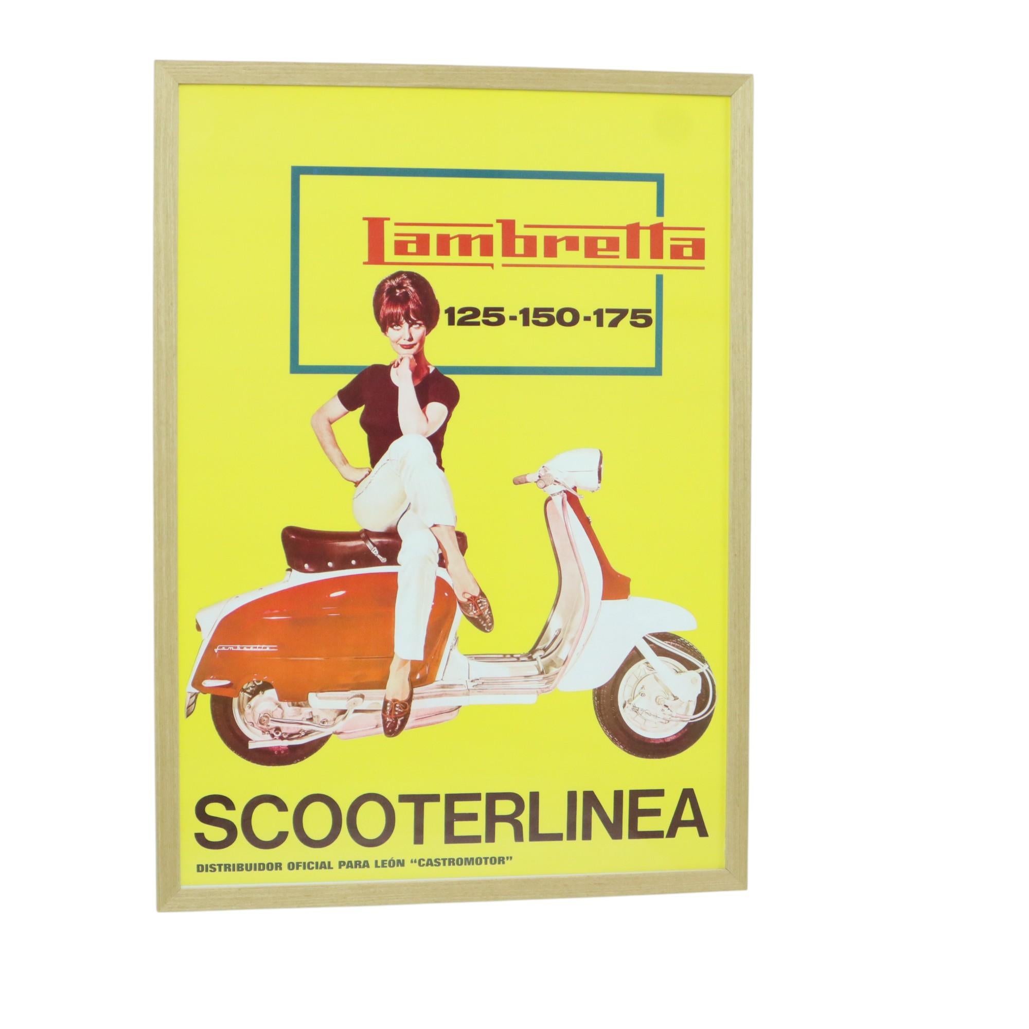 Affiche publicitaire vintage Lambretta Scooterlinea début des années 60, Espagne en vente 3