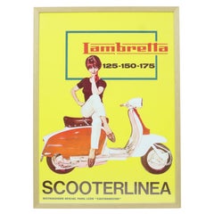 Affiche publicitaire vintage Lambretta Scooterlinea début des années 60, Espagne