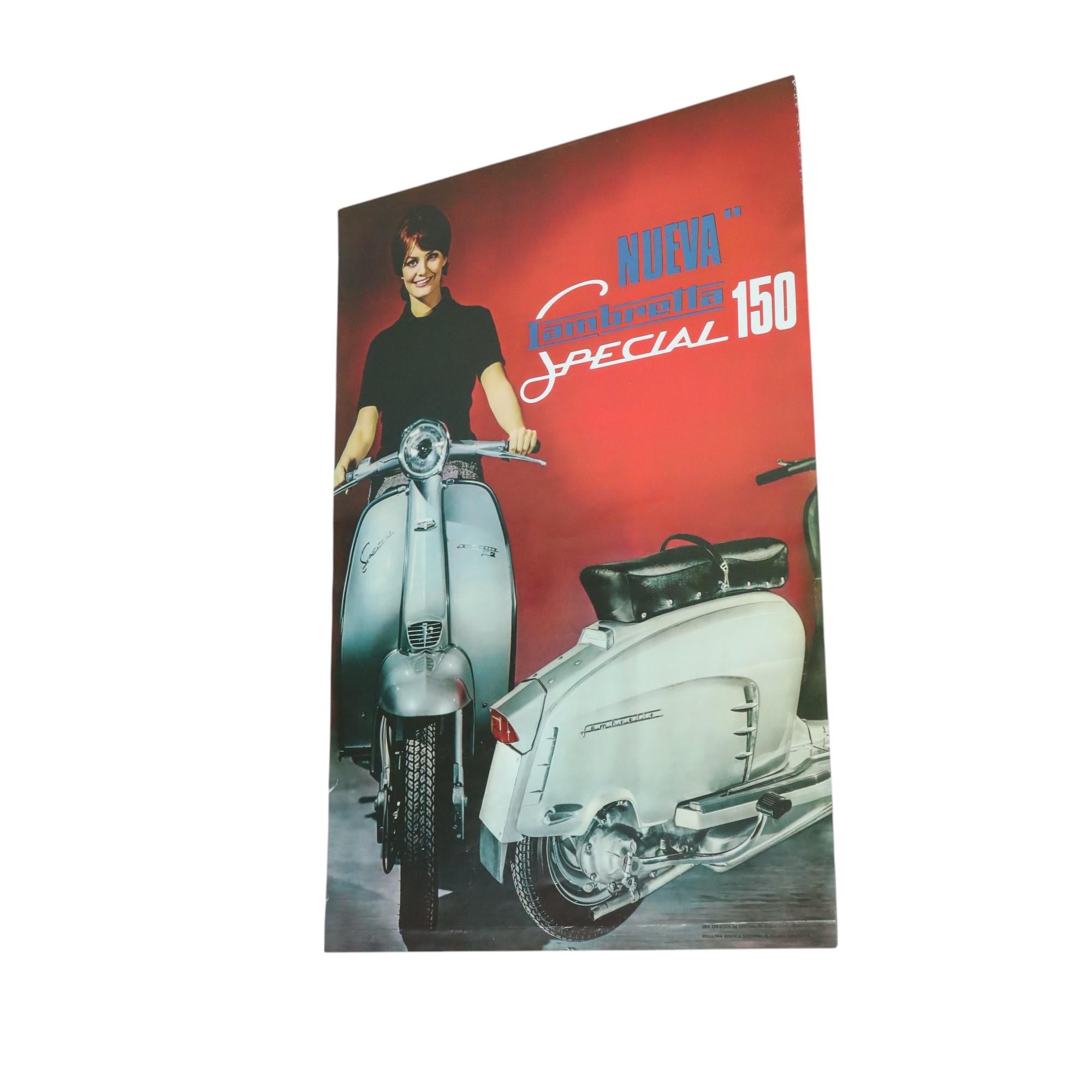 Affiche publicitaire vintage Lambretta Special 150 fin des années 60 Espagne en vente 5