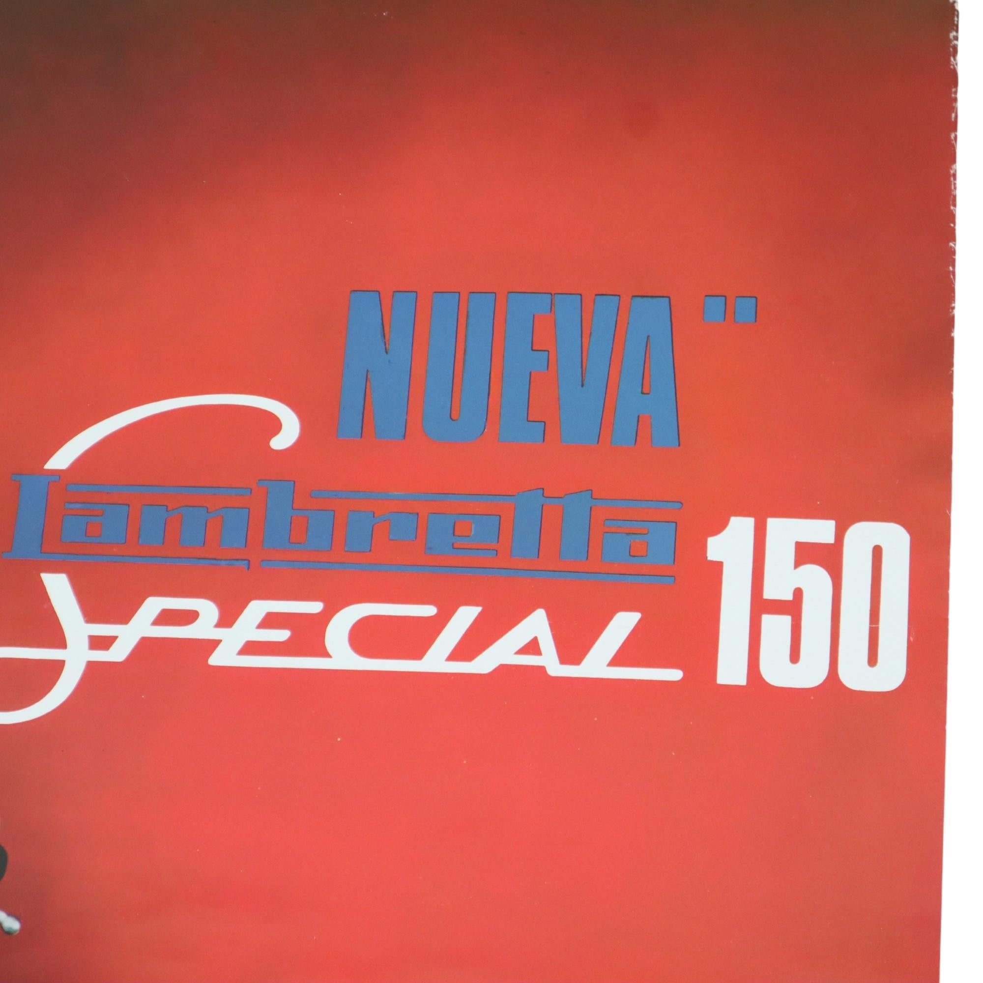 Papier Affiche publicitaire vintage Lambretta Special 150 fin des années 60 Espagne en vente