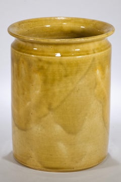 Vintage Aegitna Vallauris Ceramic Vase, Honey Yellow, France, 1930s- 1950s