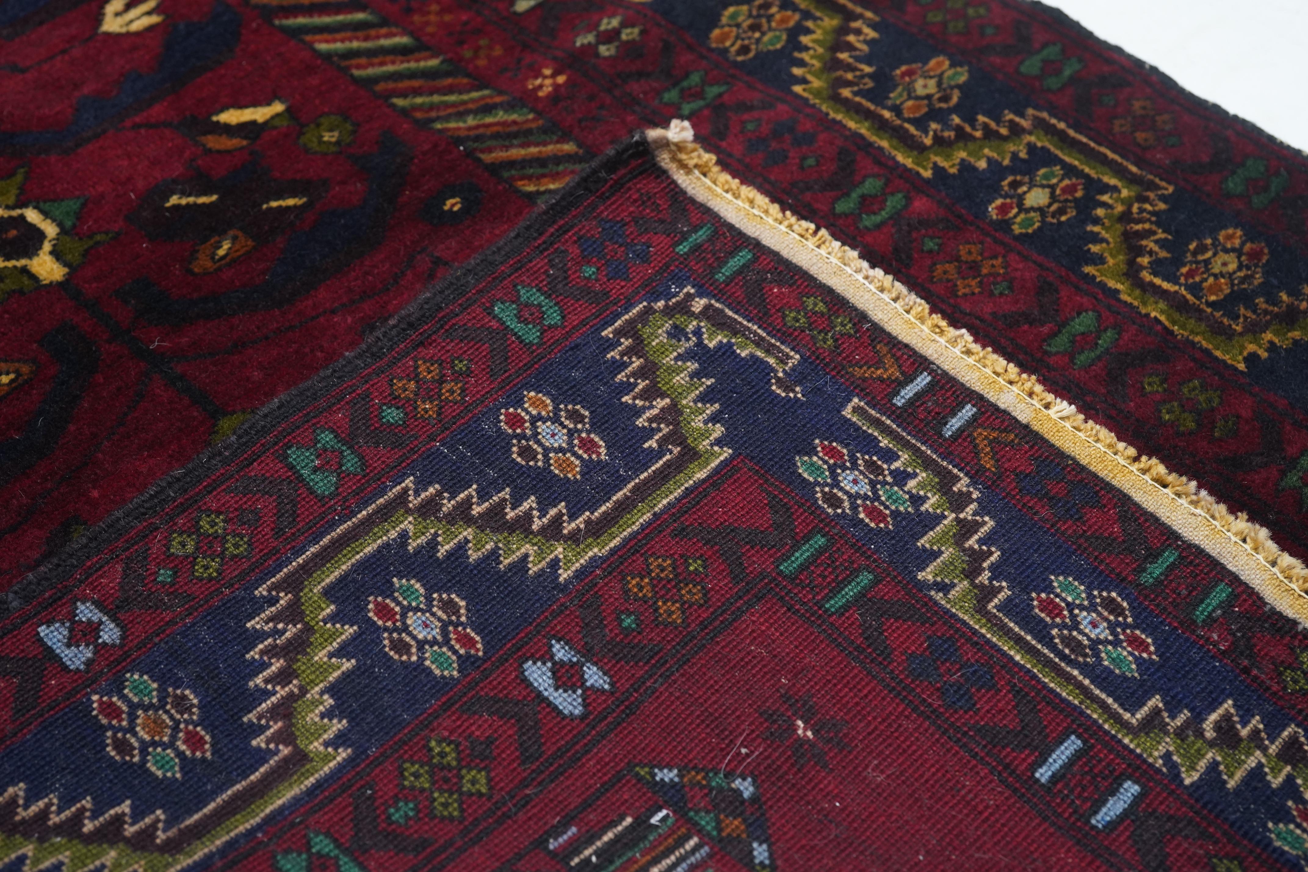 Vintage Afgan Balouch Teppich 3'0