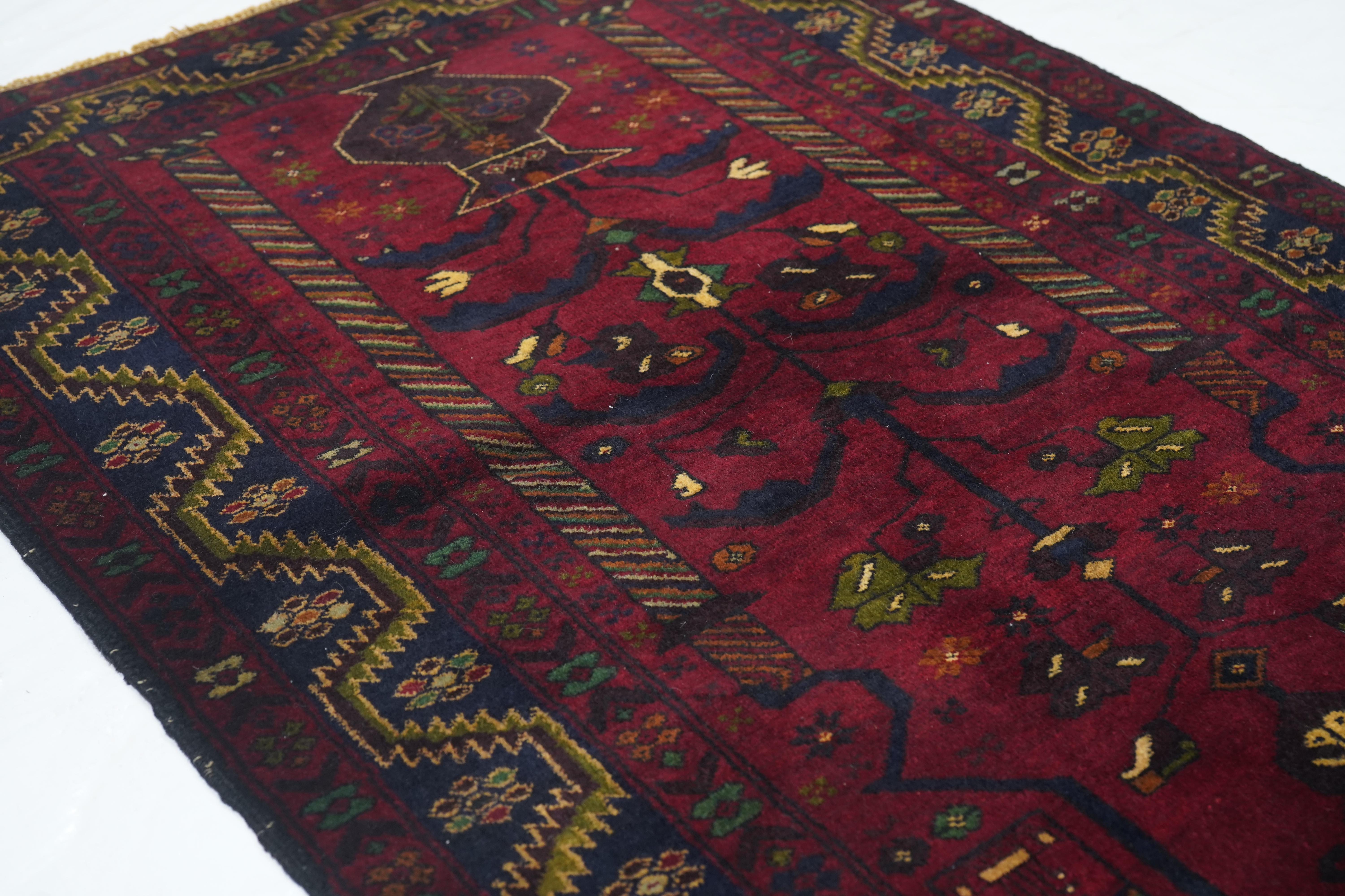 Vintage Afgan Balouch Teppich 3'0
