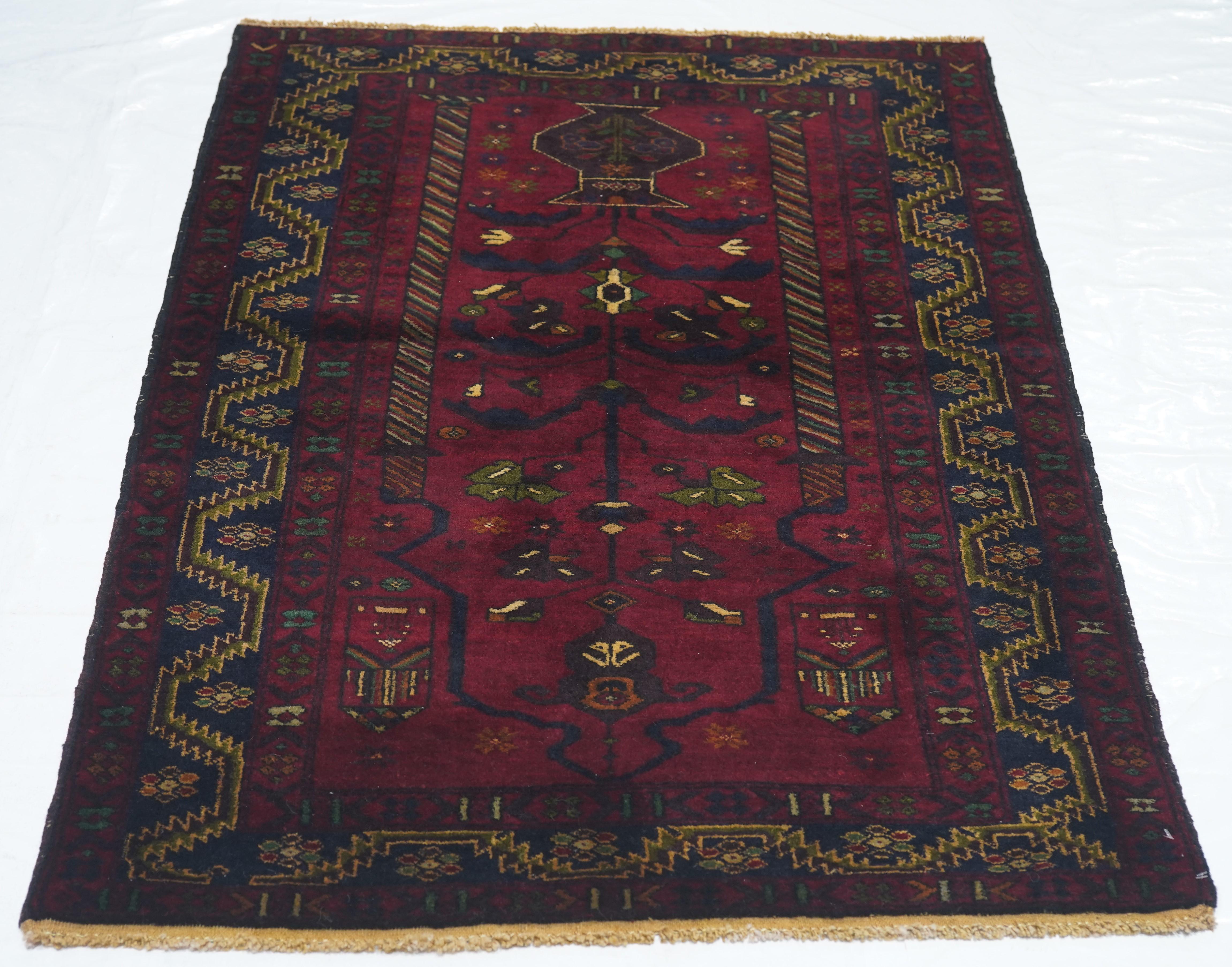 Vintage Afgan Balouch Teppich 3'0