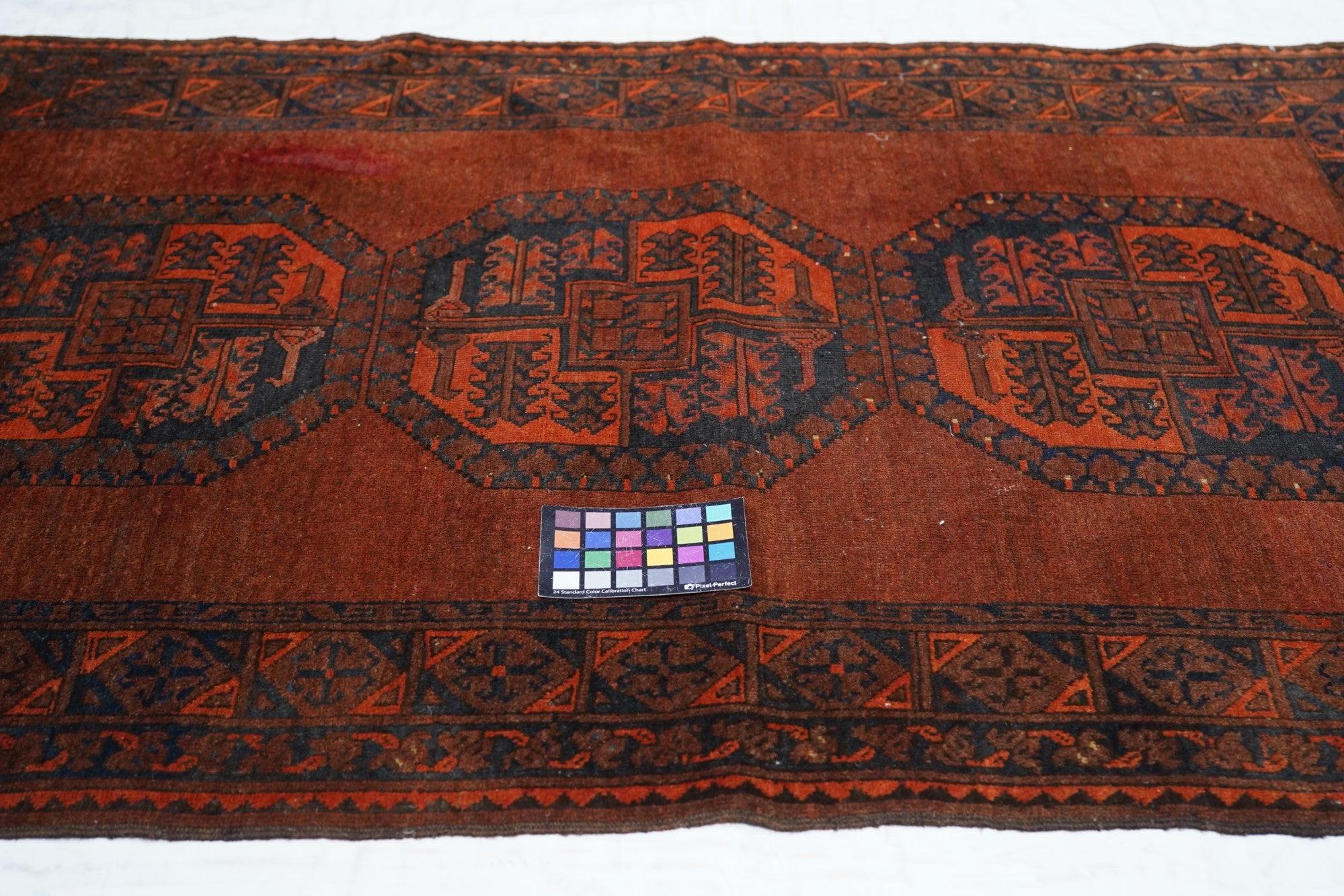 20th Century Vintage Afgan Rug 3'9'' x 5'5'' For Sale