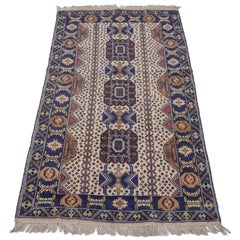 Vintage Afghan Baluch Handwoven Rug (Distressed Oriental Carpet Balouch)