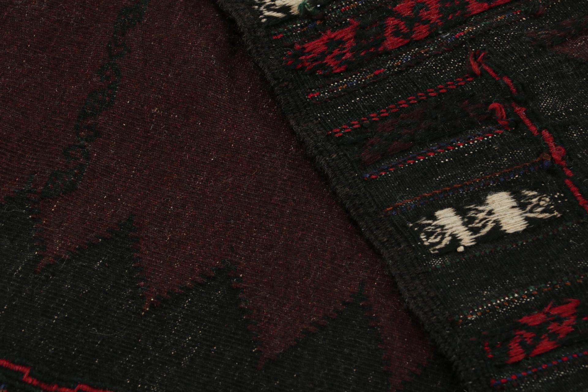 Wool Vintage Afghan Baluch Kilim Runner Rug, with Geometric Borders from Rug & Kilim For Sale