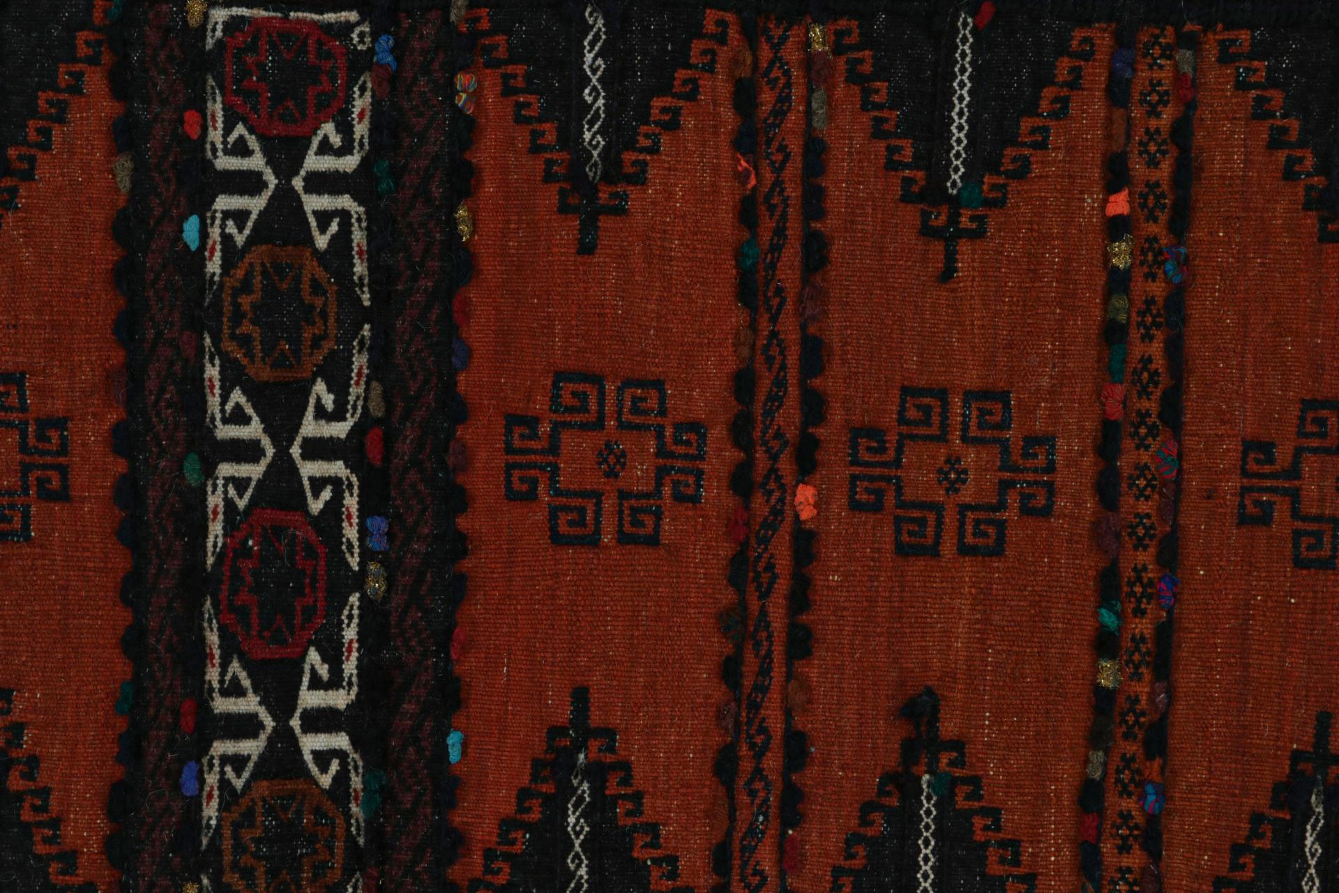 Mid-20th Century Vintage Afghan Baluch Kilim Runner Rug, with Geometric Patterns from Rug & Kilim For Sale