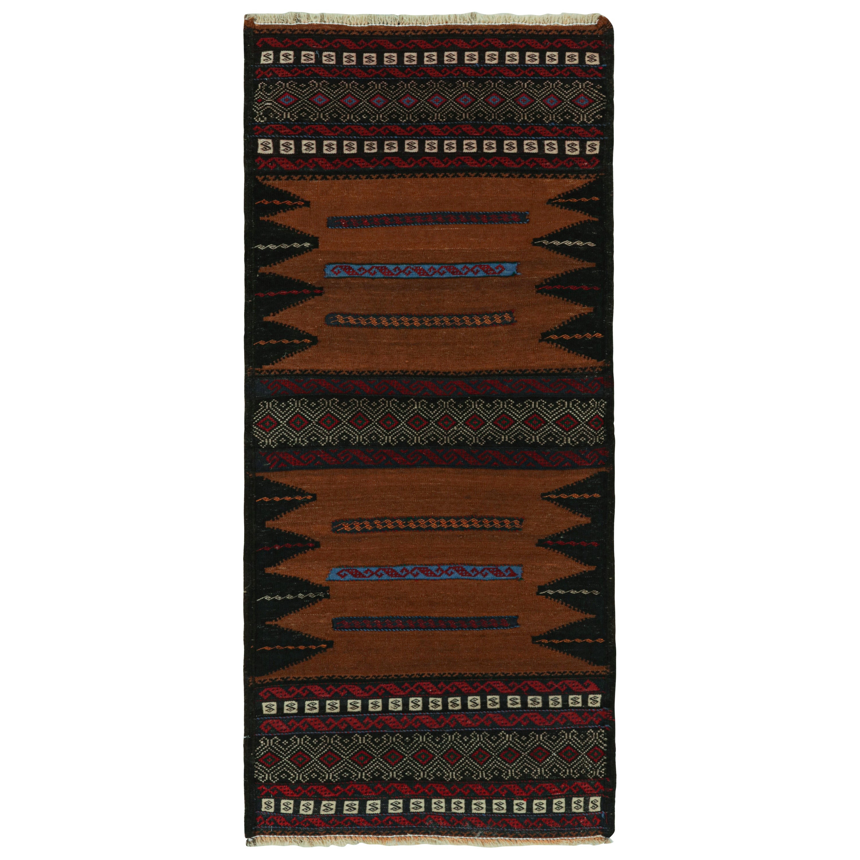 Vintage Afghan Baluch Kilim Läufer Teppich, mit geometrischen Mustern von Rug & Kilim
