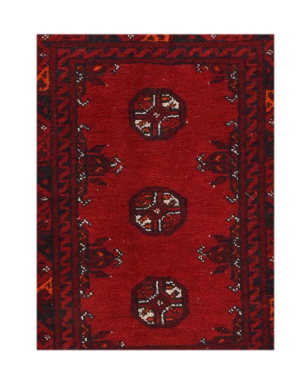 Vintage Afghan Bokhara Mat In Good Condition In New York, NY
