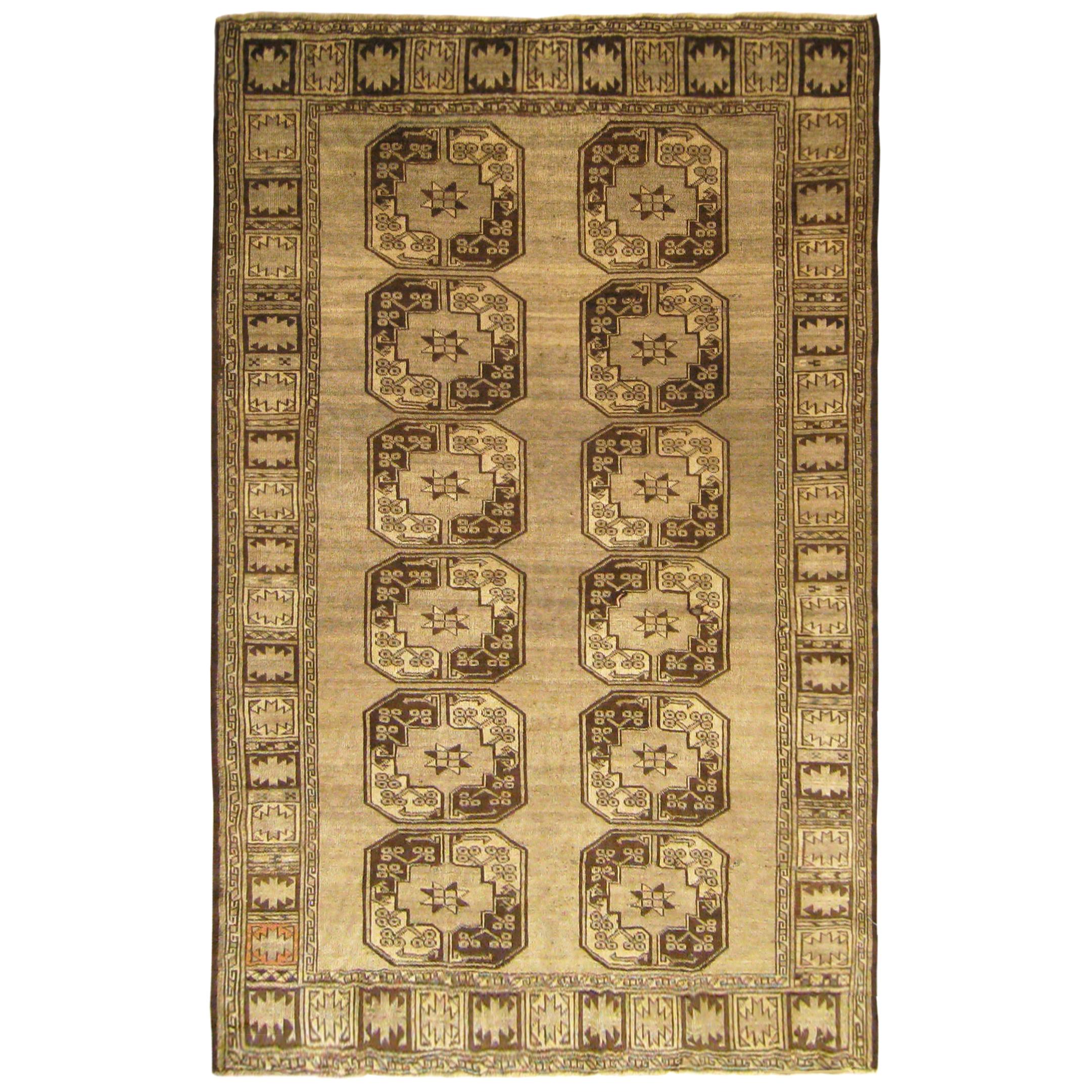 Afghanischer dekorativer orientalischer Vintage-Teppich, in kleiner Größe, mit geometrischem Design