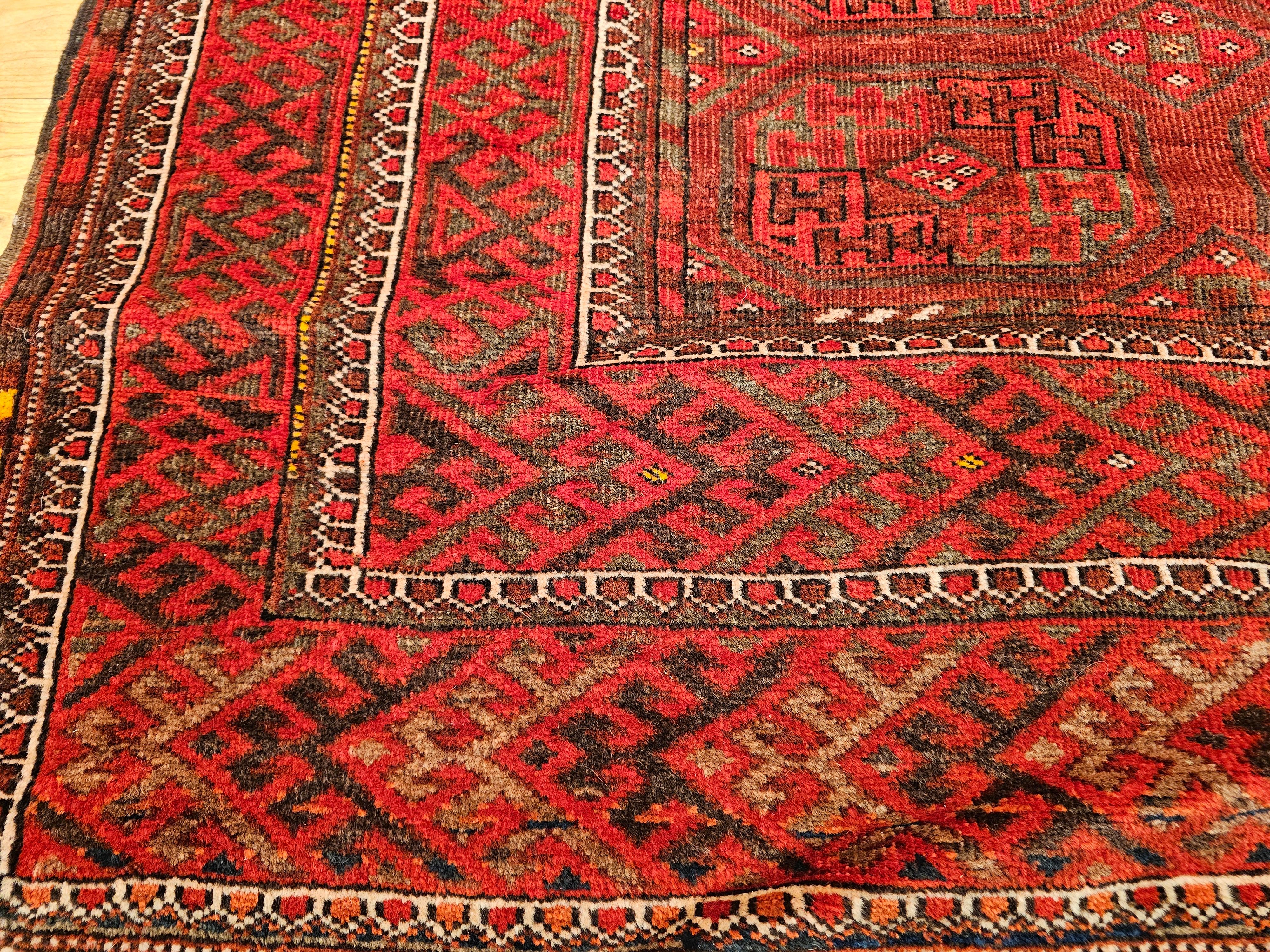Turkmenischer Tekke Gallery-Teppich in Allover-Geometrischem Muster, Vintage im Angebot 4