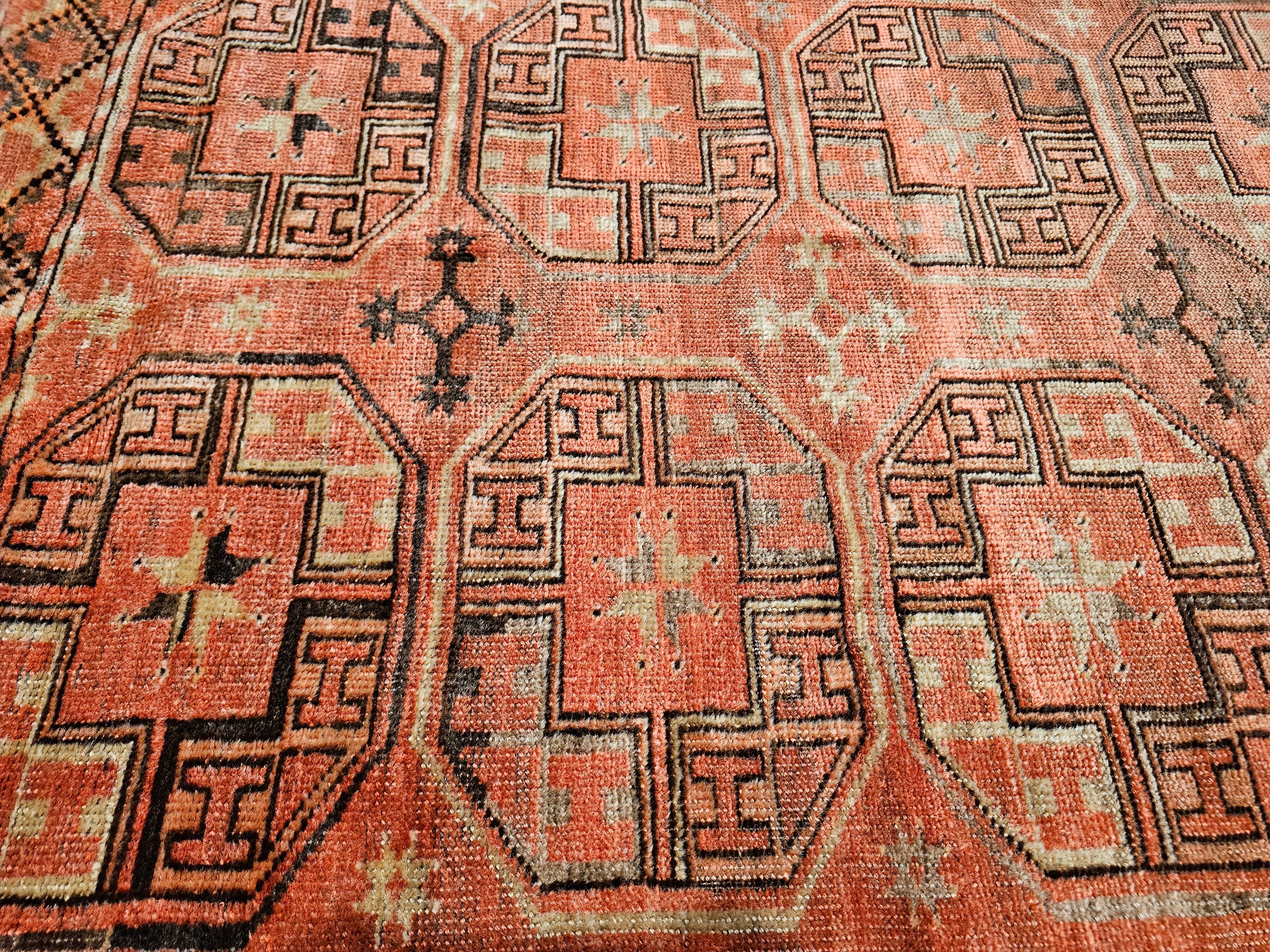 Turkmenischer Tekke Gallery-Teppich in Allover-Geometrischem Muster, Vintage im Angebot 7