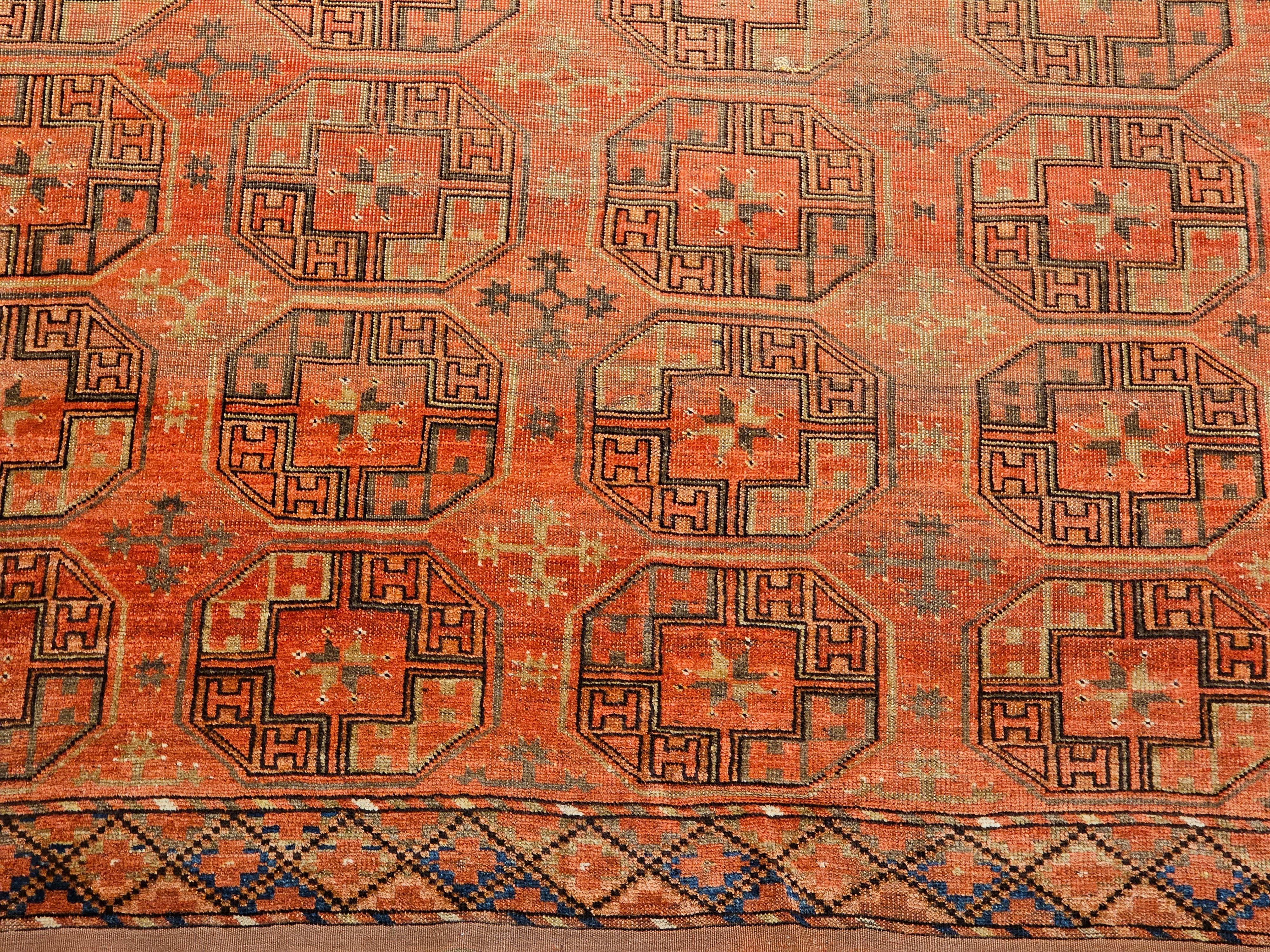 Turkmenischer Tekke Gallery-Teppich in Allover-Geometrischem Muster, Vintage im Zustand „Gut“ im Angebot in Barrington, IL