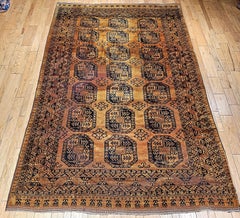 Vintage Afghan Ersari Room-Size Hand-Knotted Rug in Allover Geometric Design