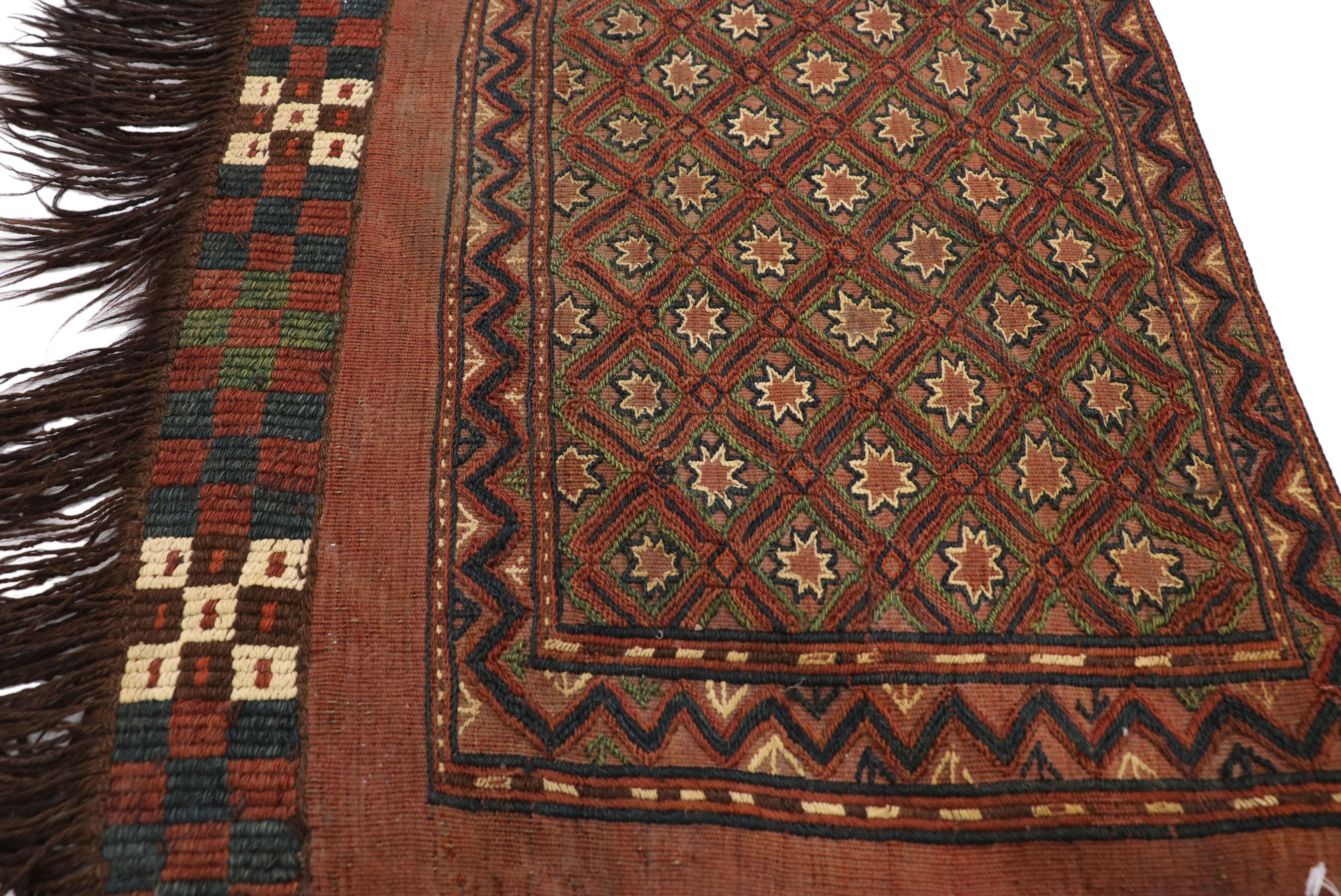 Afghan Vieille tenture murale afghane Ersari Turkmen Torba, tapisserie de style tribal norvégien en vente