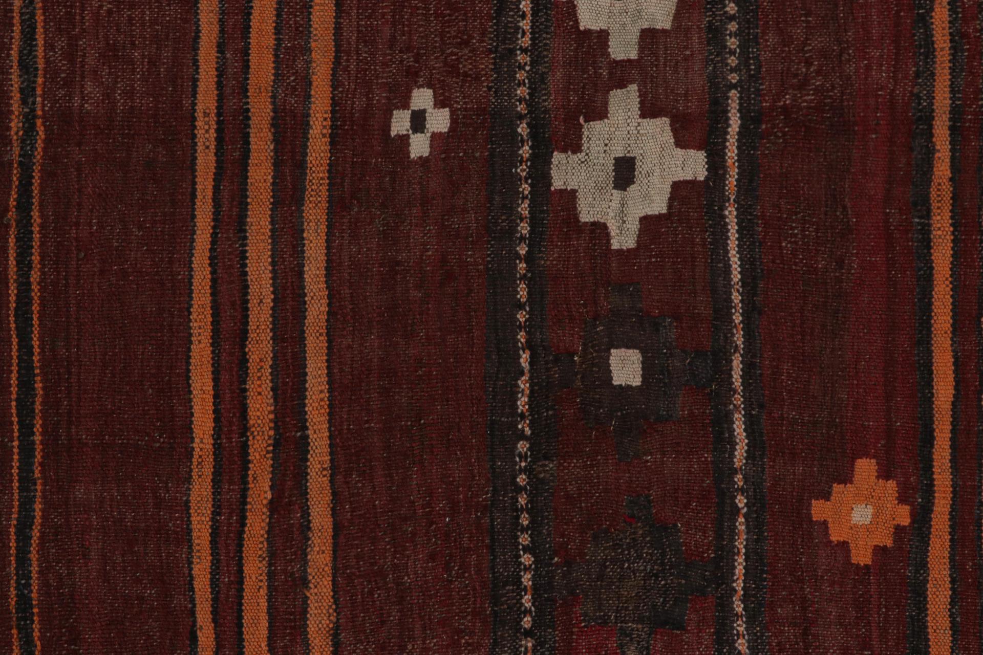 Late 20th Century Vintage Afghan Ghalmouri Kilim in Red With Geometric Patterns, From Rug & Kilim For Sale