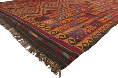 Vintage Afghan Ghalmouri Maimana Kilim Rug with Nomadic Tribal Style