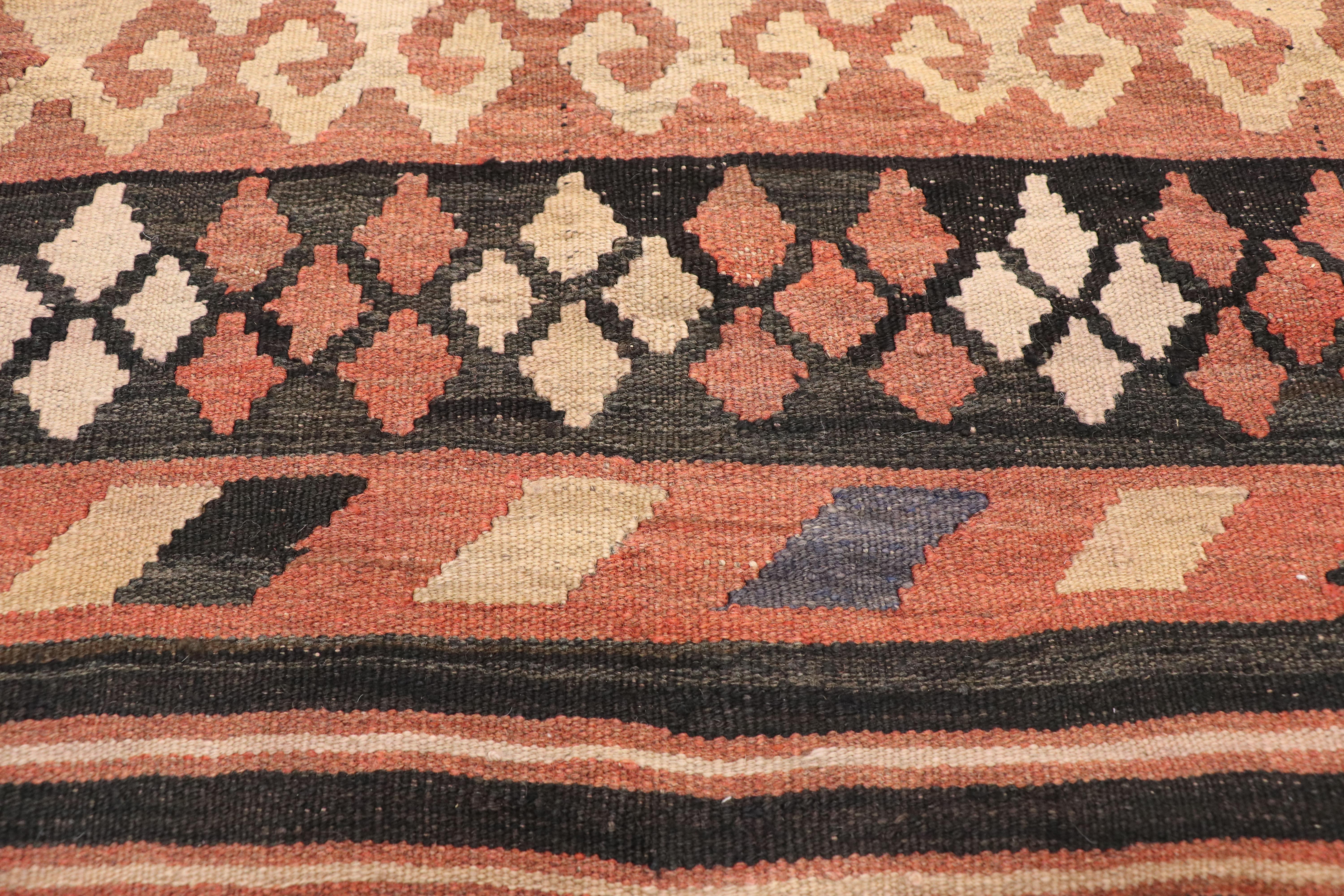 Hand-Woven Vintage Afghan Ghalmouri Maimana Kilim Rug with Nomadic Tribal Style For Sale