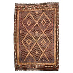 Vintage Afghan Ghalmouri Maimana Kilim Rug with Nomadic Tribal Style