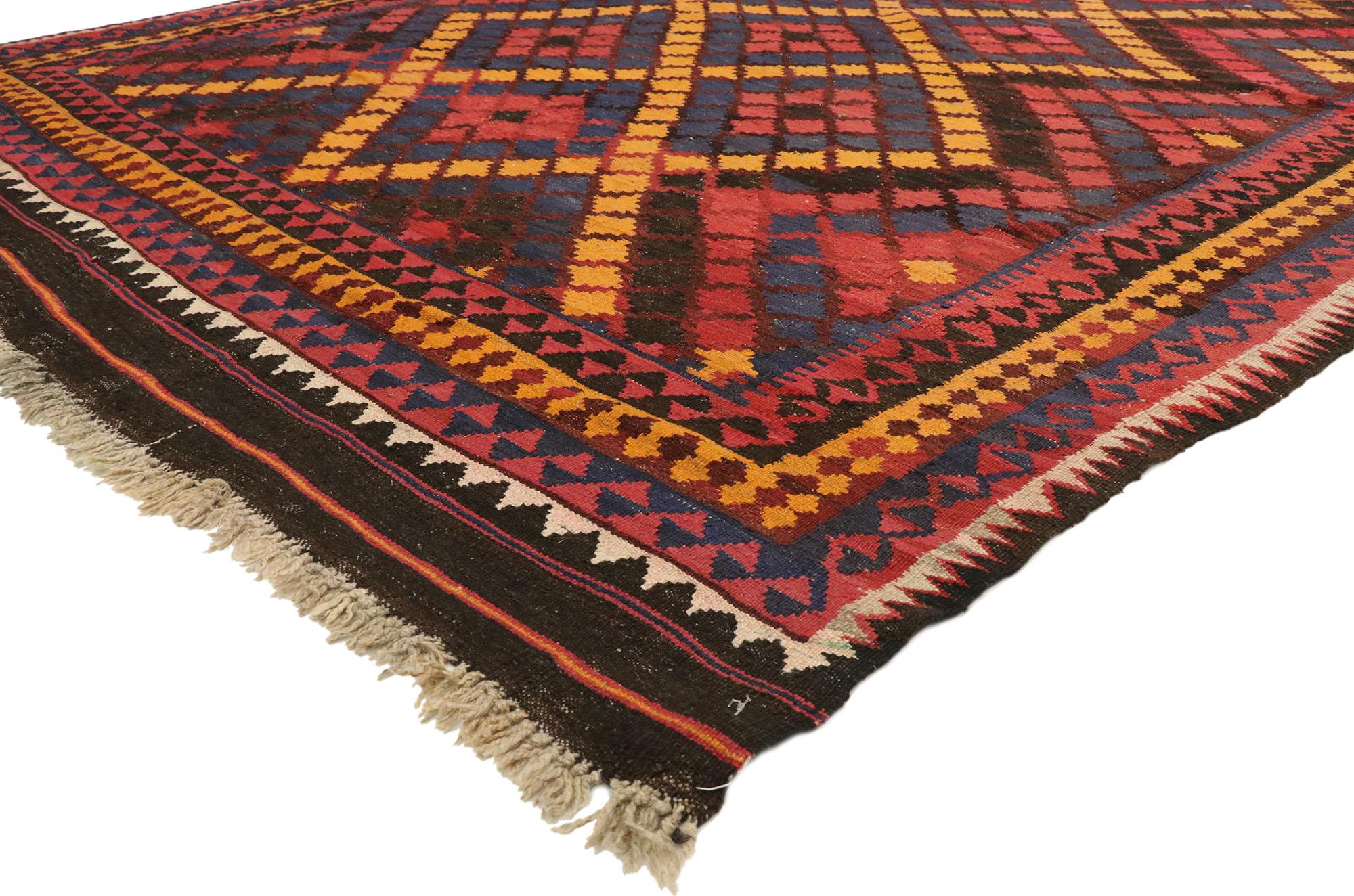 Vintage Afghan Ghalmouri Maimana Kilim Rug with Pacific Northwest ...