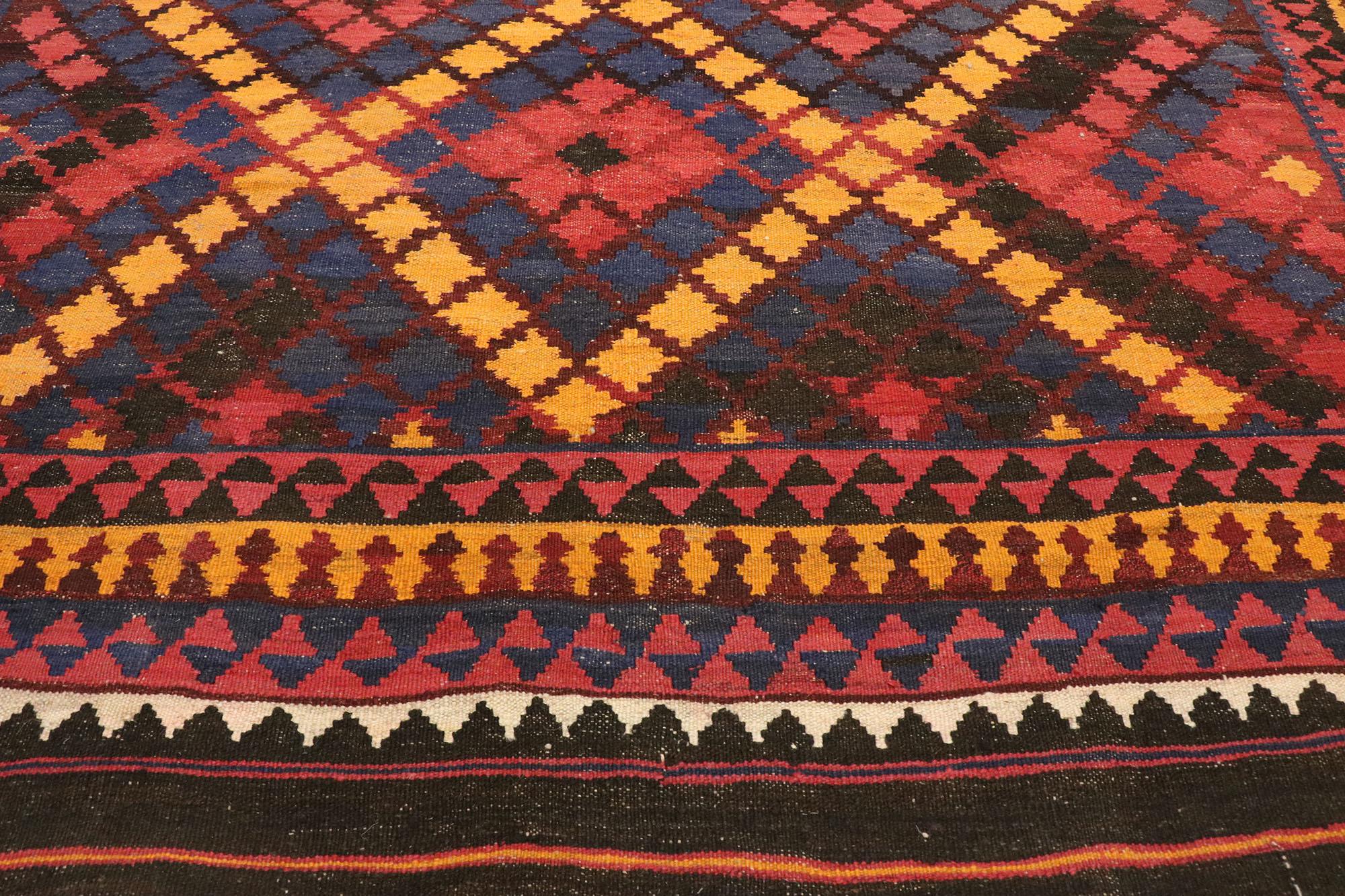 Vintage Afghan Ghalmouri Maimana Kilim Rug with Pacific Northwest ...