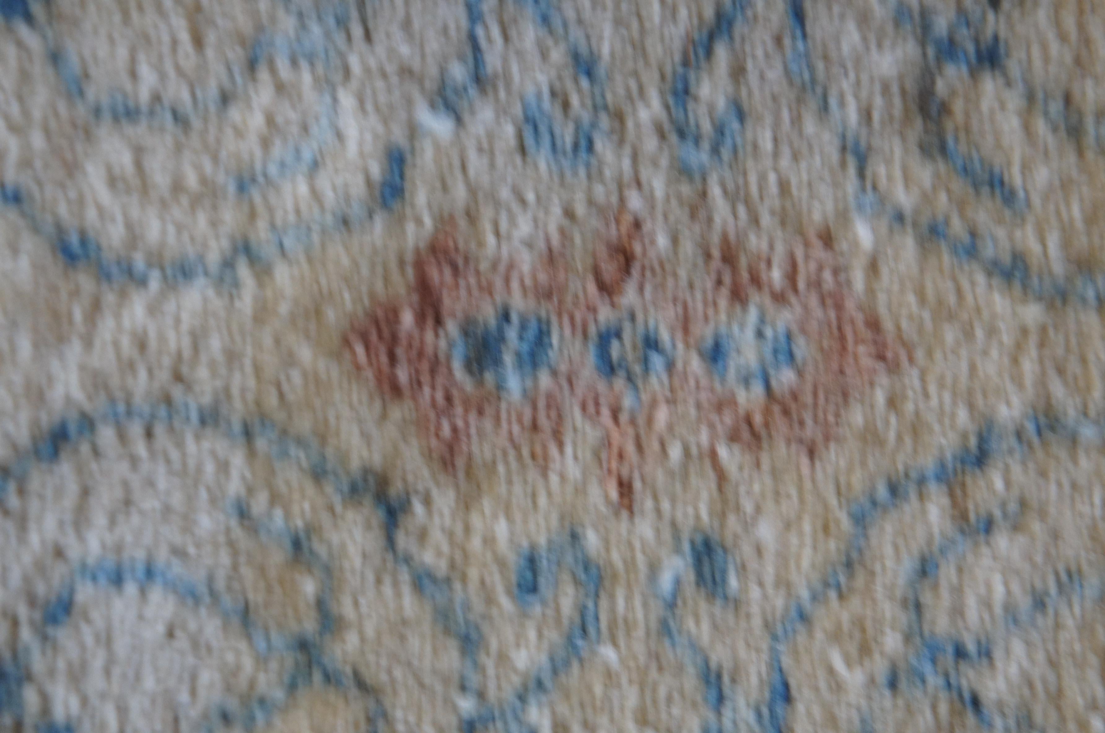 Vintage Afghan Hand Knots Rugs Blu e Beige Geometrico Tappeto 9' x 11' in vendita 1