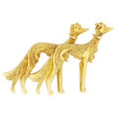 Vintage Afghan Hound Brooch, c.1960s