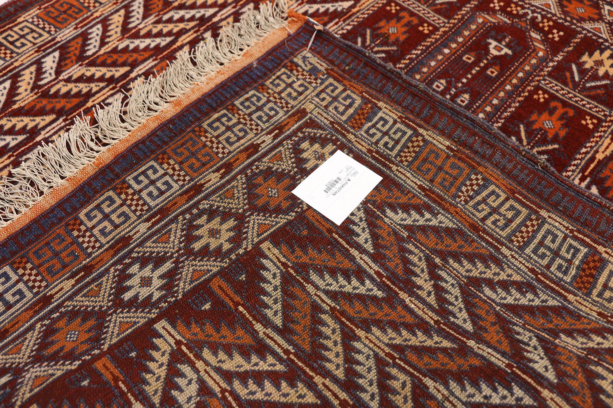 Hand-Knotted Vintage Afghan Karabin Enssi Prayer Rug, Turkoman Tent Door Wall Hanging For Sale