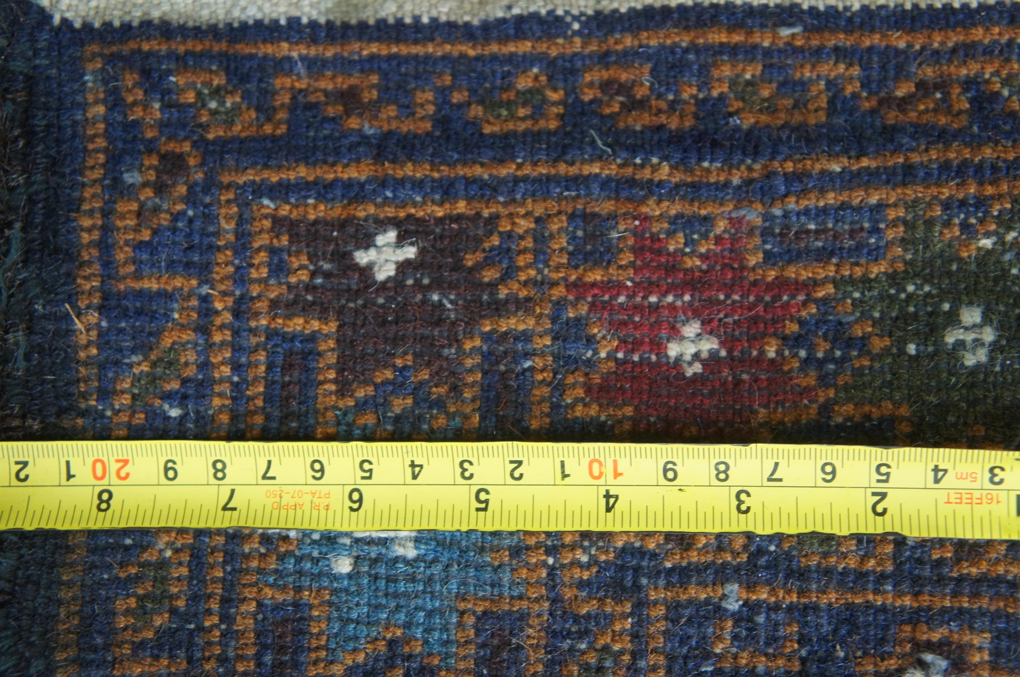 Vintage Afghan Kazak Wool Nomadic Area Rug Runner Geometric 8 Point Stars For Sale 8