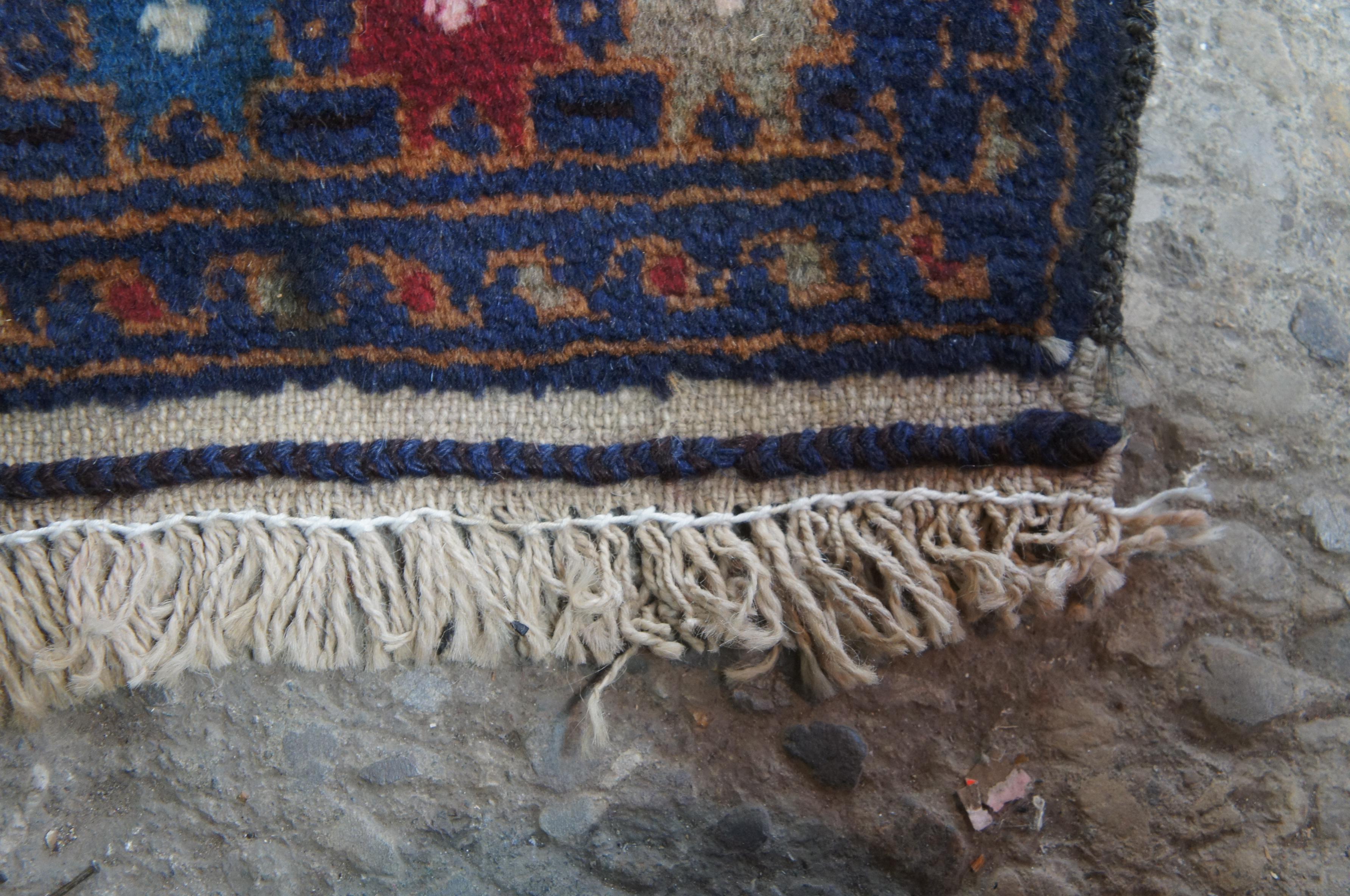 Vintage Afghan Kazak Wool Nomadic Area Rug Runner Geometric 8 Point Stars For Sale 3