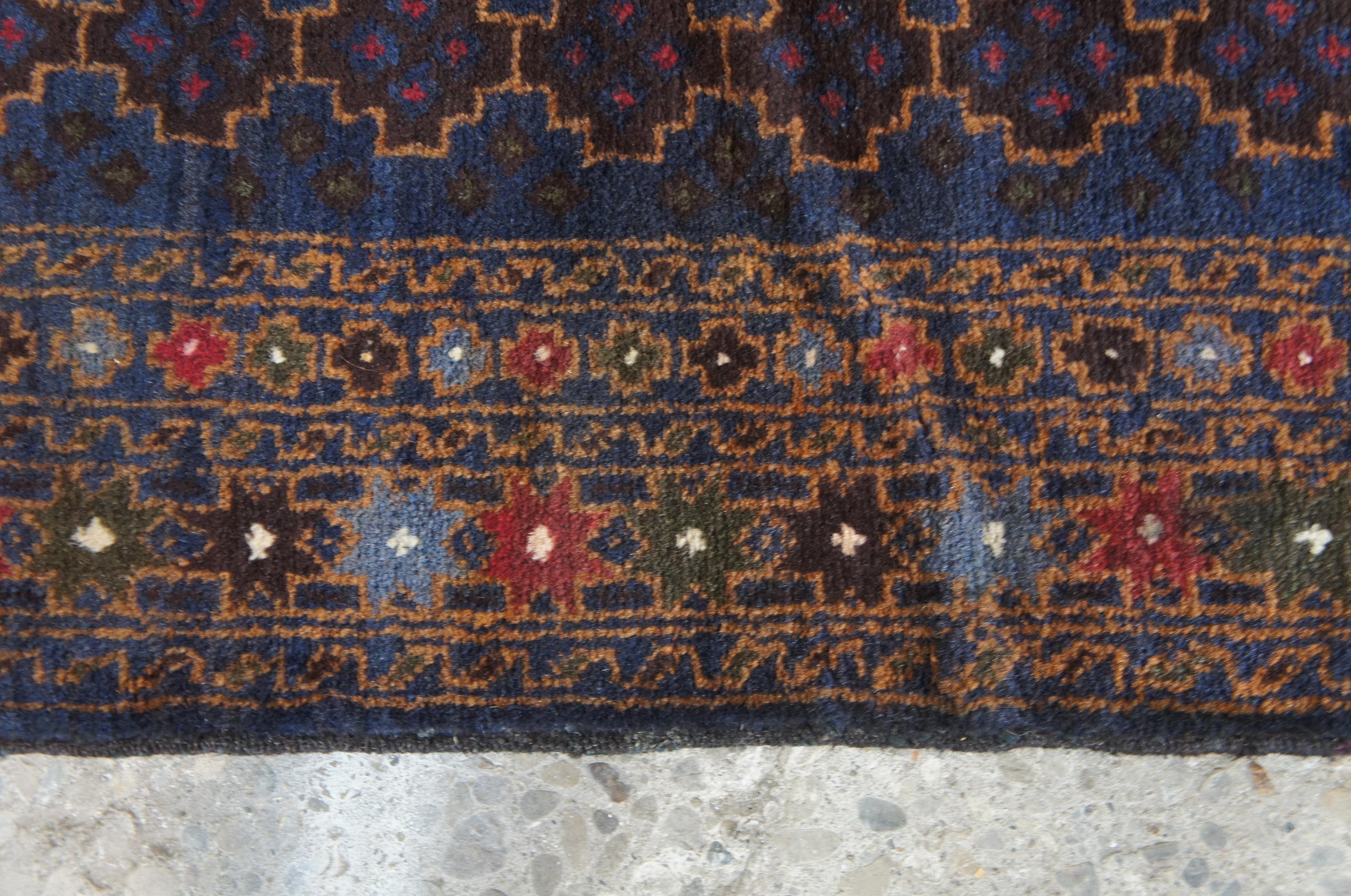 Vintage Afghan Kazak Wool Nomadic Area Rug Runner Geometric 8 Point Stars For Sale 5