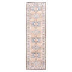 Vintage Afghan Kenare with Browns Blues and Creams