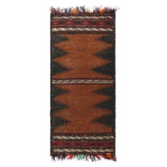Vintage Afghan Kilim in Brown with Geometric Pattern from Rug & Kilim
